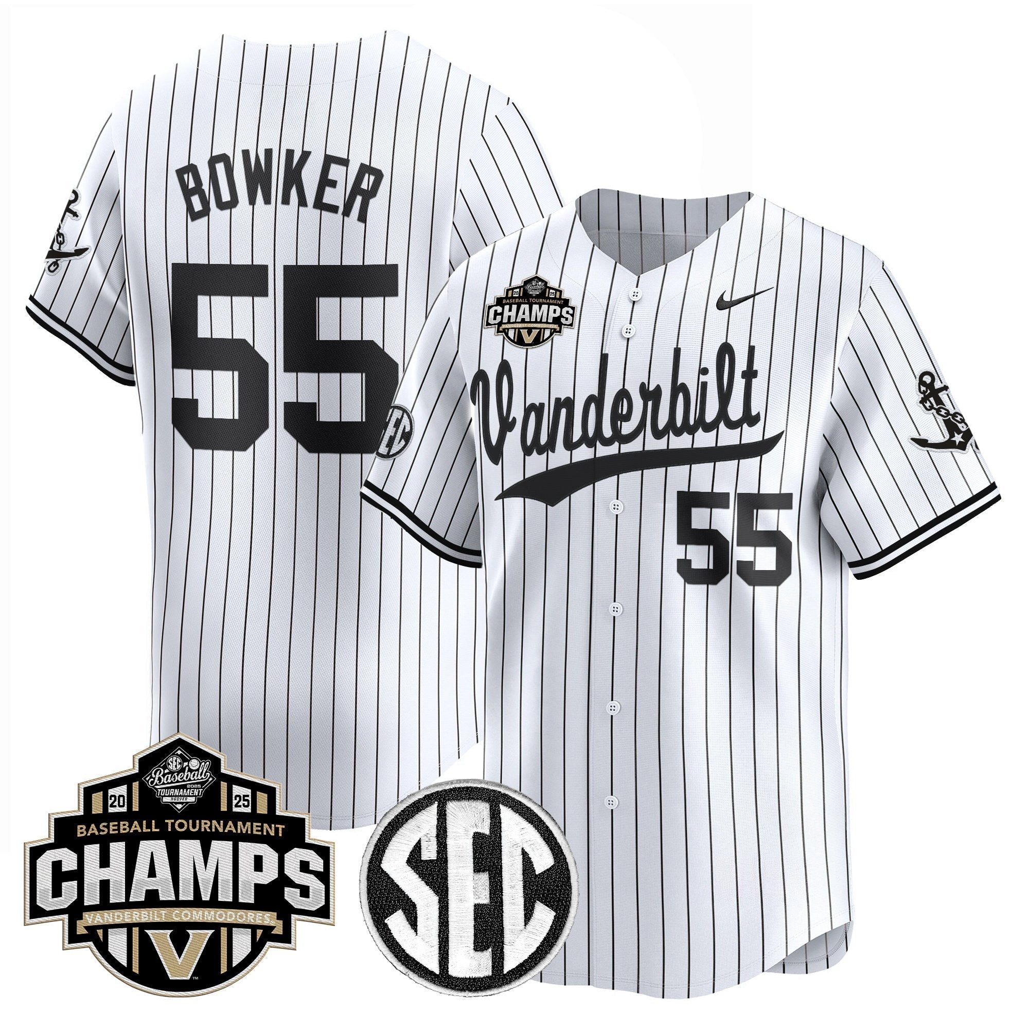 Vanderbilt Commodores 2025 SEC Conference Tournament Champions Vapor Premier Limited Jersey - Stitched