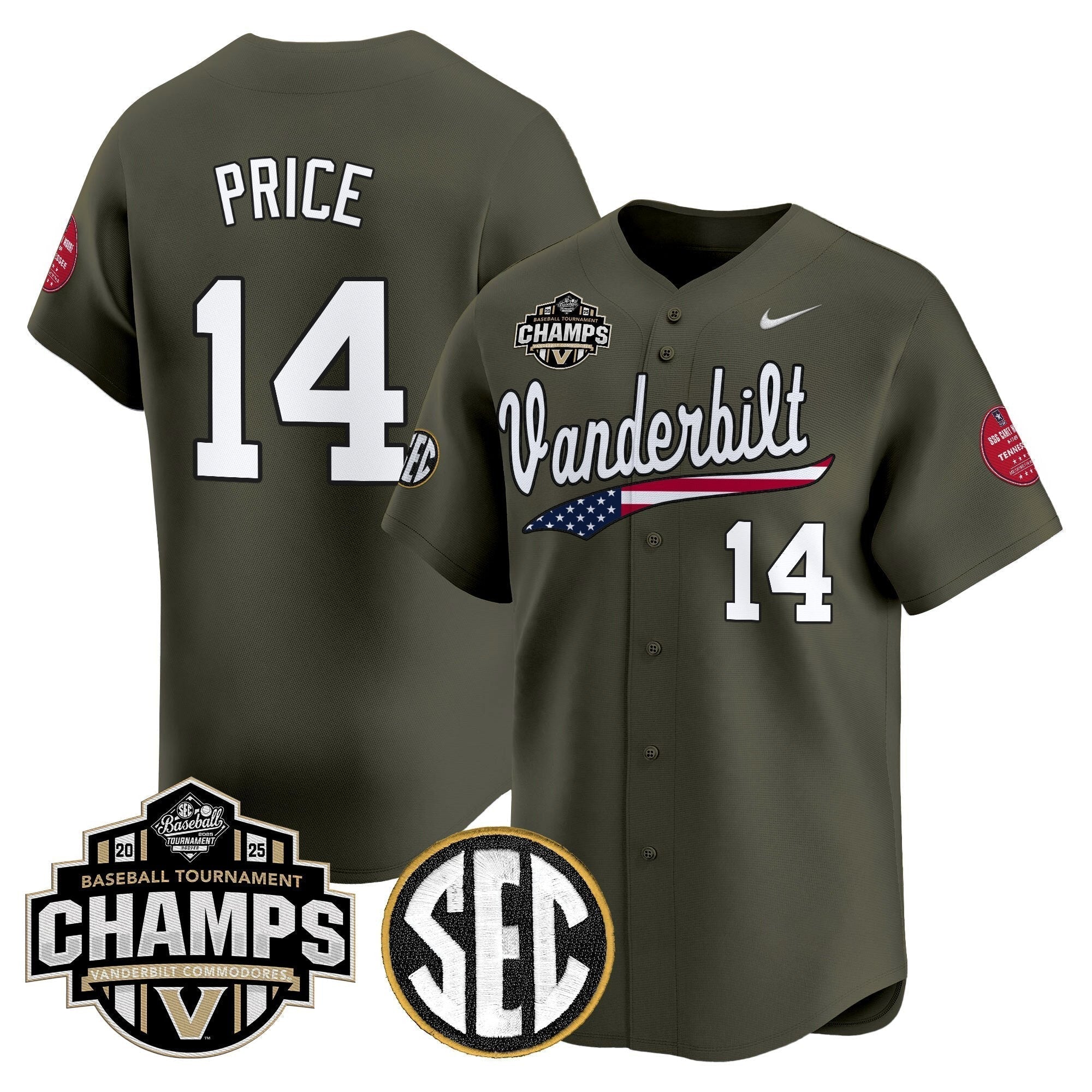 Vanderbilt Commodores 2025 SEC Conference Tournament Champions Vapor Premier Limited Jersey - Stitched