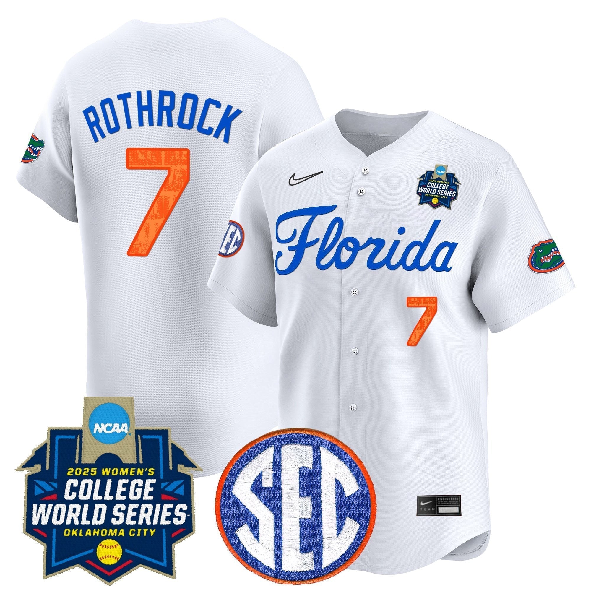 Size - UF Softball 2025 World Series (WCWS) Vapor Premier Limited Jersey - Stitched