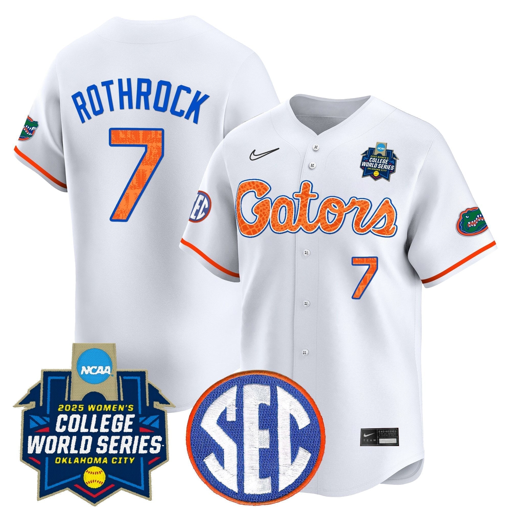 Size - UF Softball 2025 World Series (WCWS) Vapor Premier Limited Jersey - Stitched