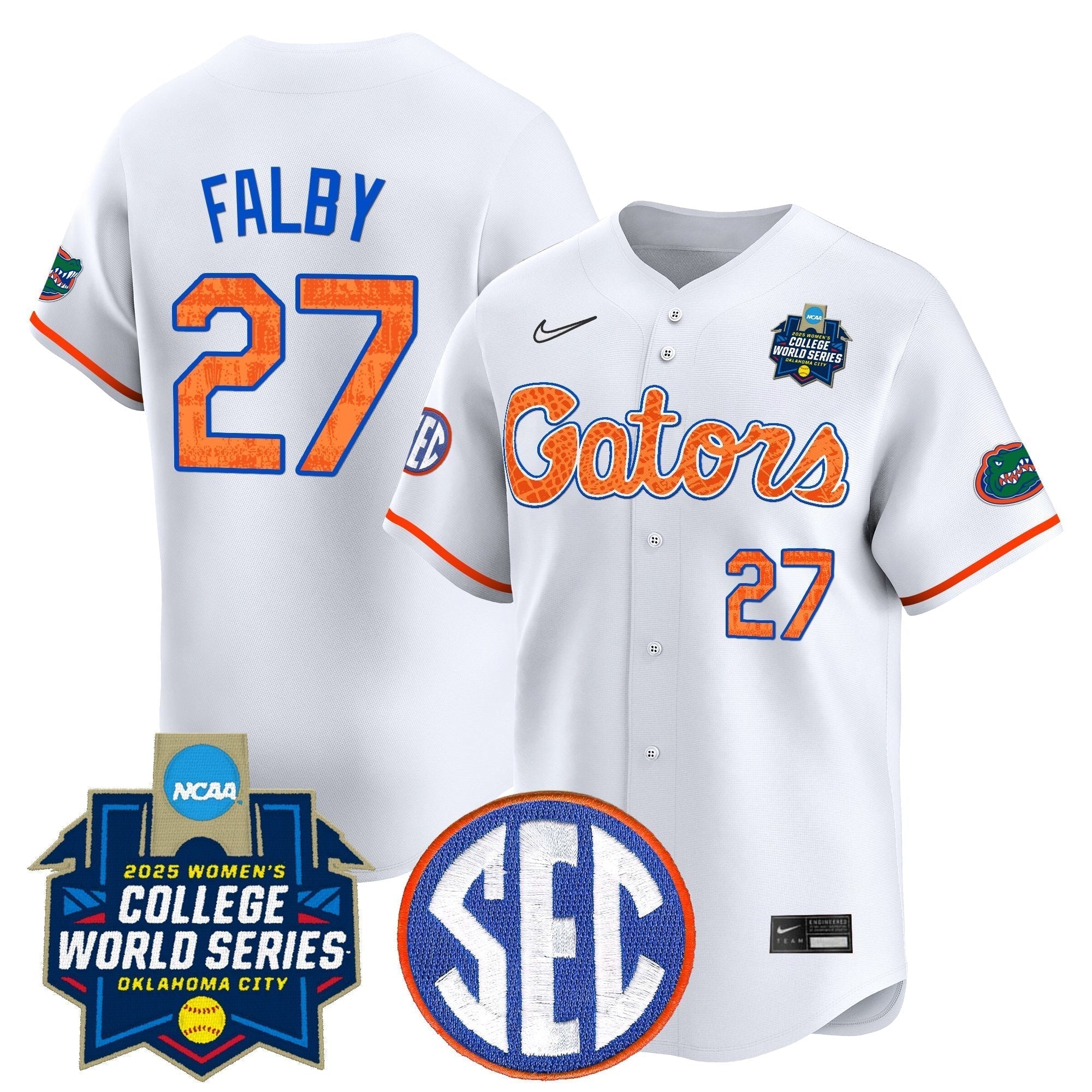 Size - UF Softball 2025 World Series (WCWS) Vapor Premier Limited Jersey - Stitched
