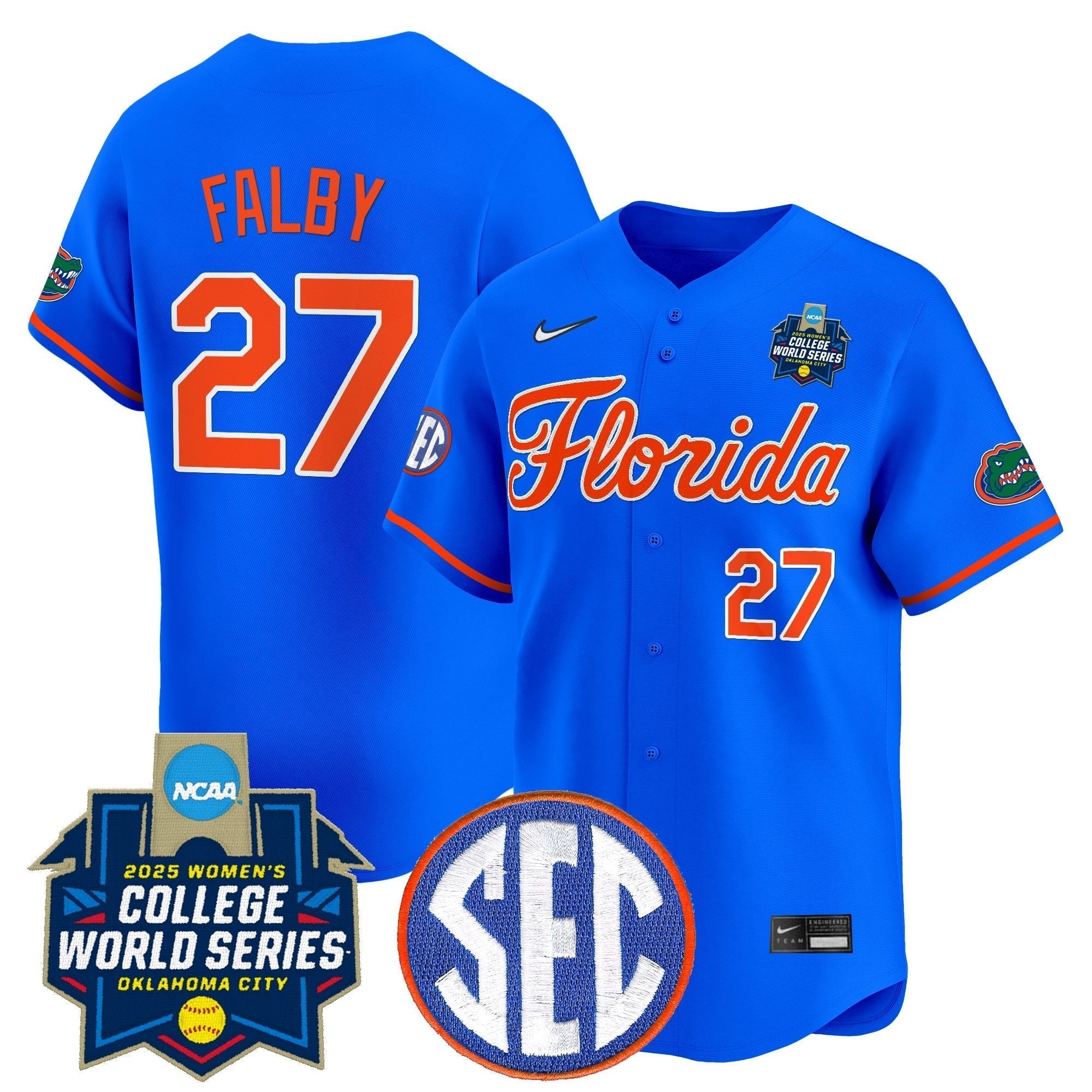 Size - UF Softball 2025 World Series (WCWS) Vapor Premier Limited Jersey - Stitched