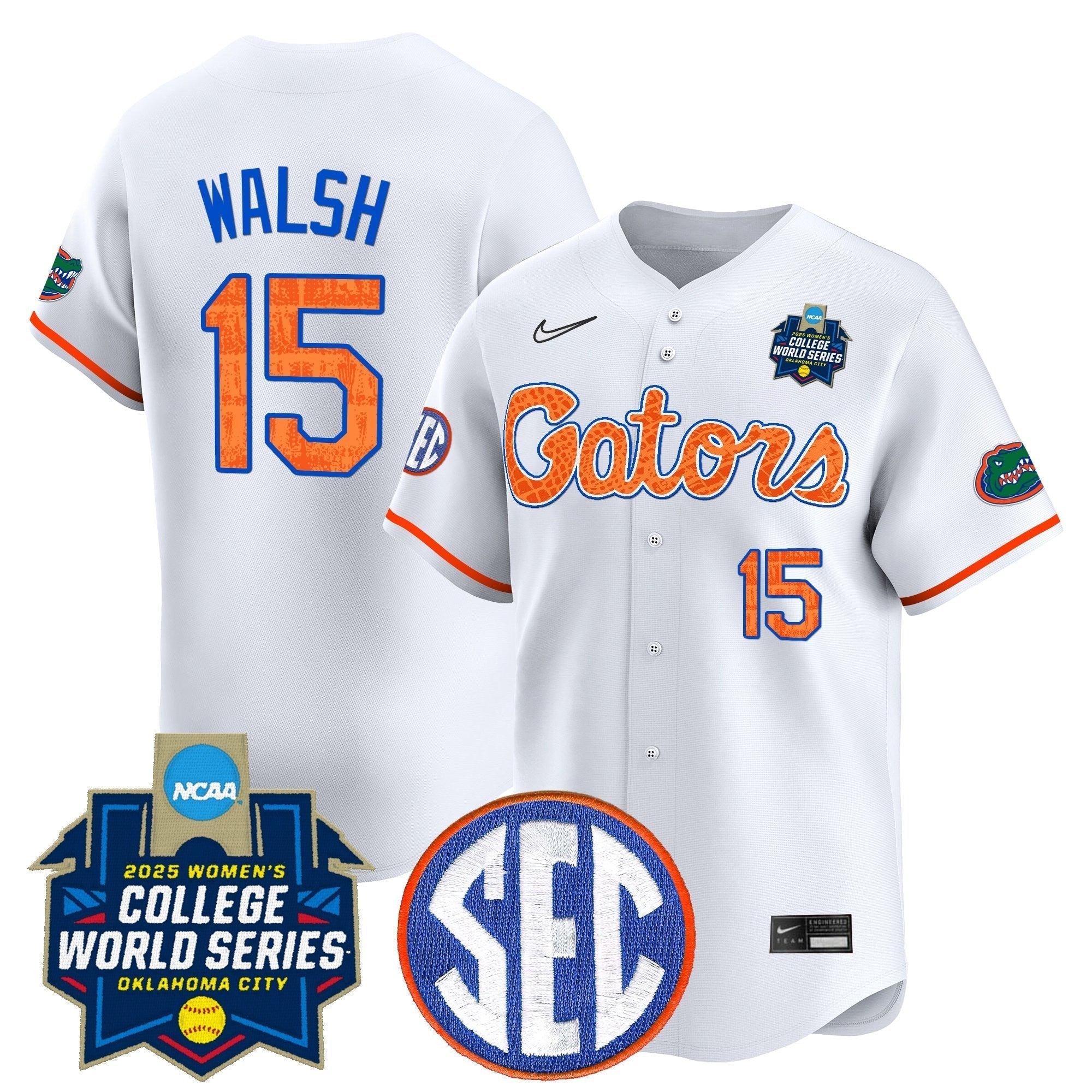 Size - UF Softball 2025 World Series (WCWS) Vapor Premier Limited Jersey - Stitched