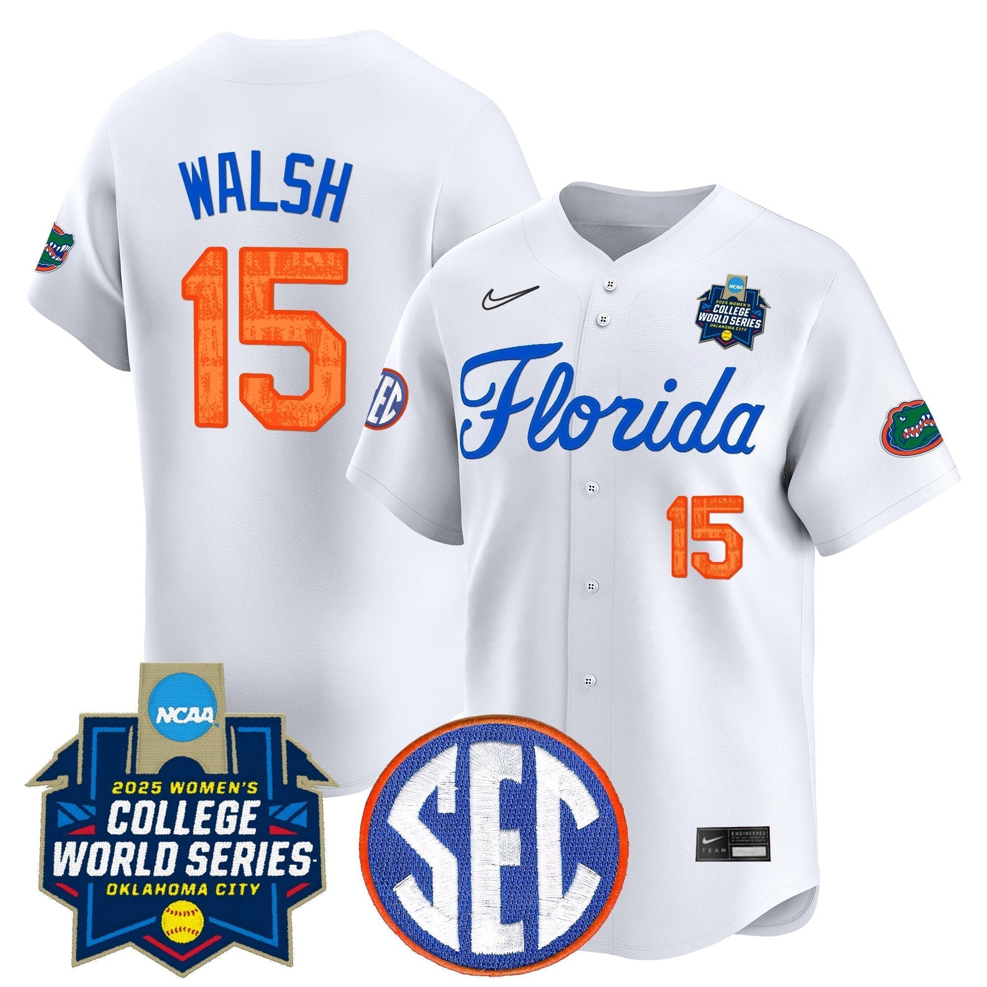 Size - UF Softball 2025 World Series (WCWS) Vapor Premier Limited Jersey - Stitched