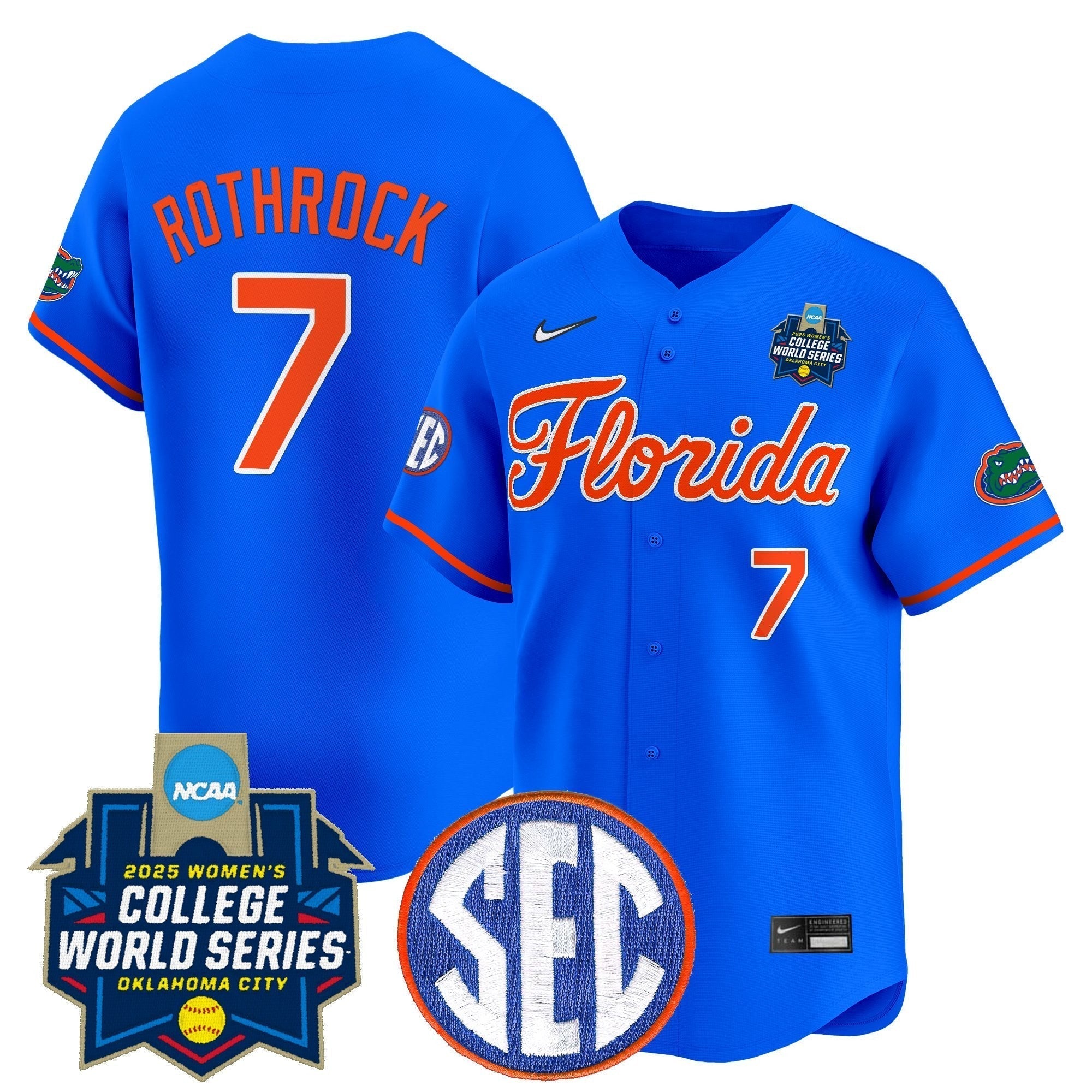 Size - UF Softball 2025 World Series (WCWS) Vapor Premier Limited Jersey - Stitched