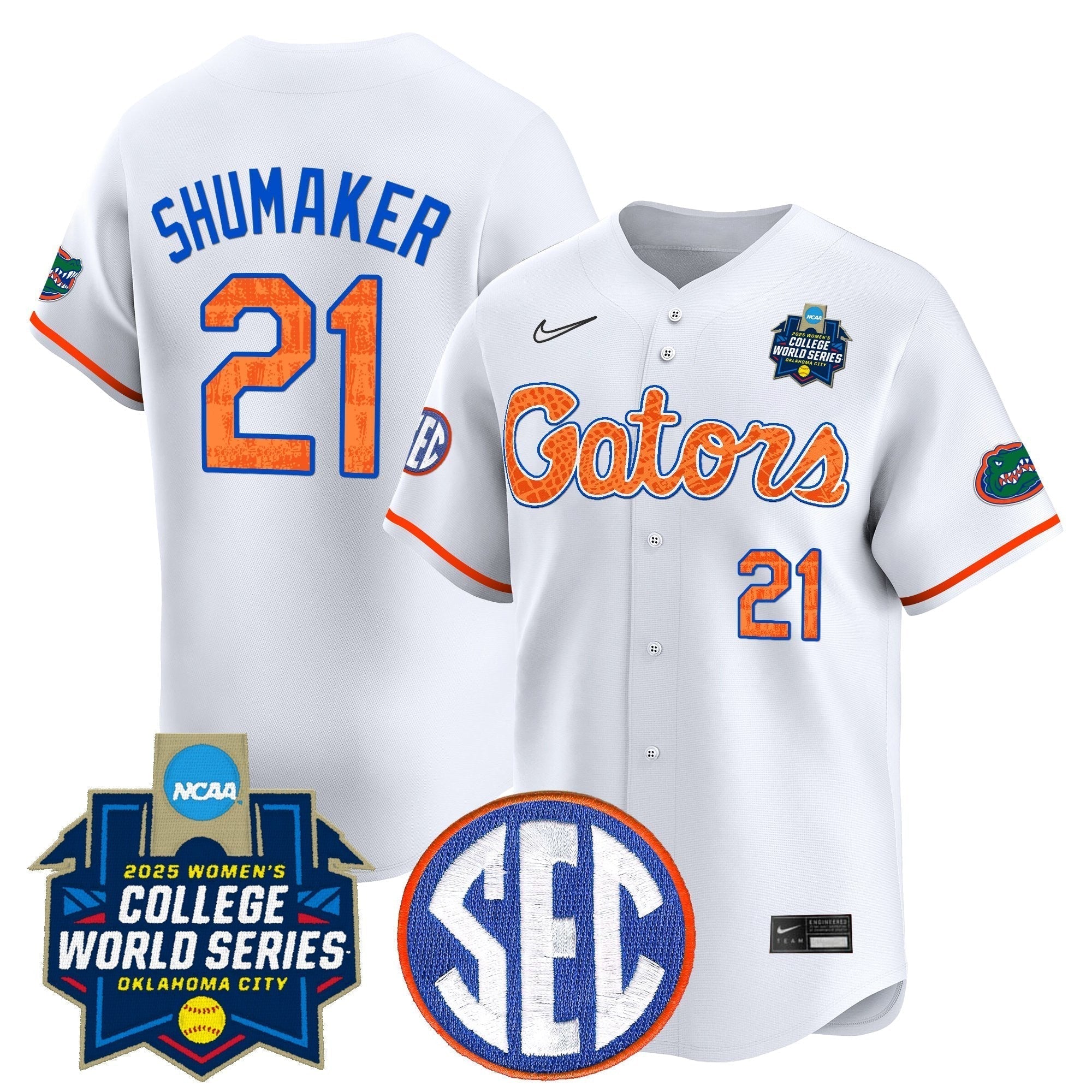 Size - UF Softball 2025 World Series (WCWS) Vapor Premier Limited Jersey - Stitched