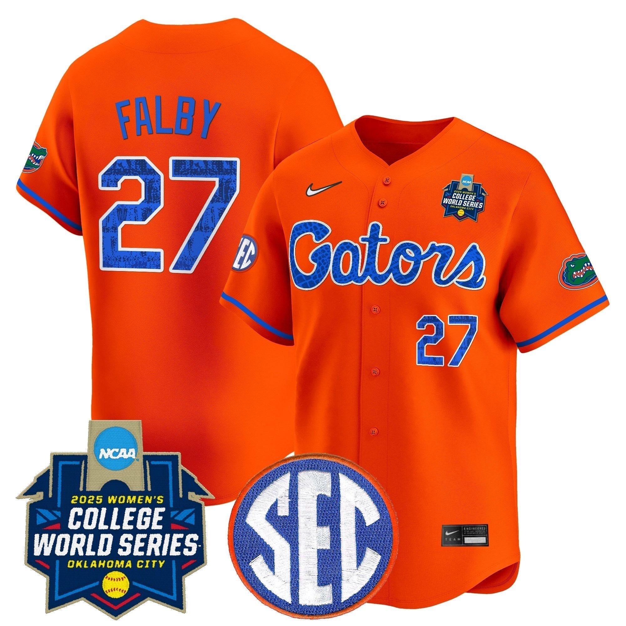 Size - UF Softball 2025 World Series (WCWS) Vapor Premier Limited Jersey - Stitched