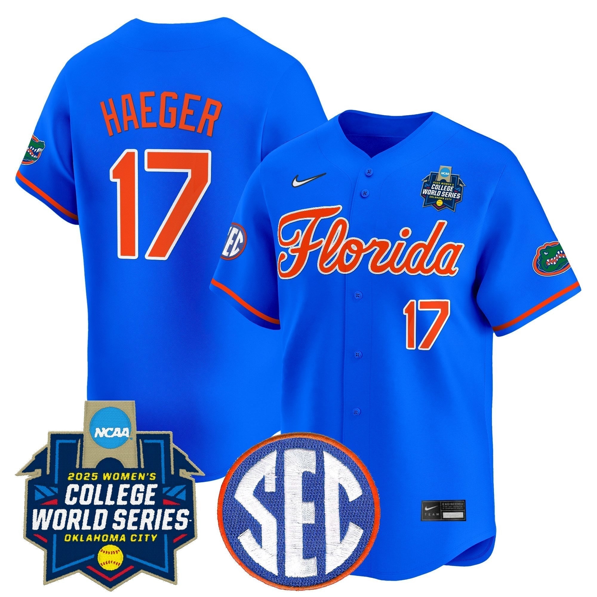 Size - UF Softball 2025 World Series (WCWS) Vapor Premier Limited Jersey - Stitched