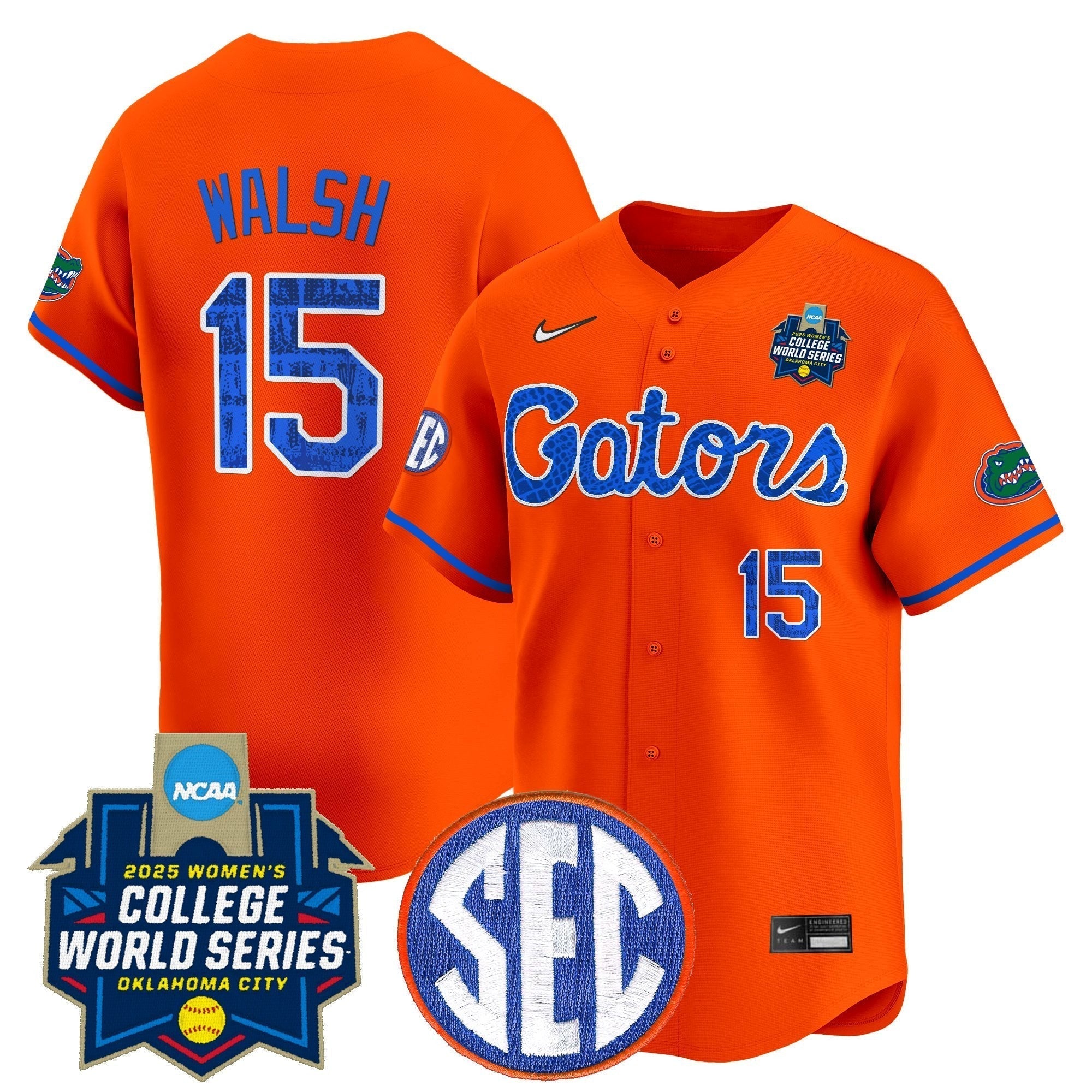 Size - UF Softball 2025 World Series (WCWS) Vapor Premier Limited Jersey - Stitched