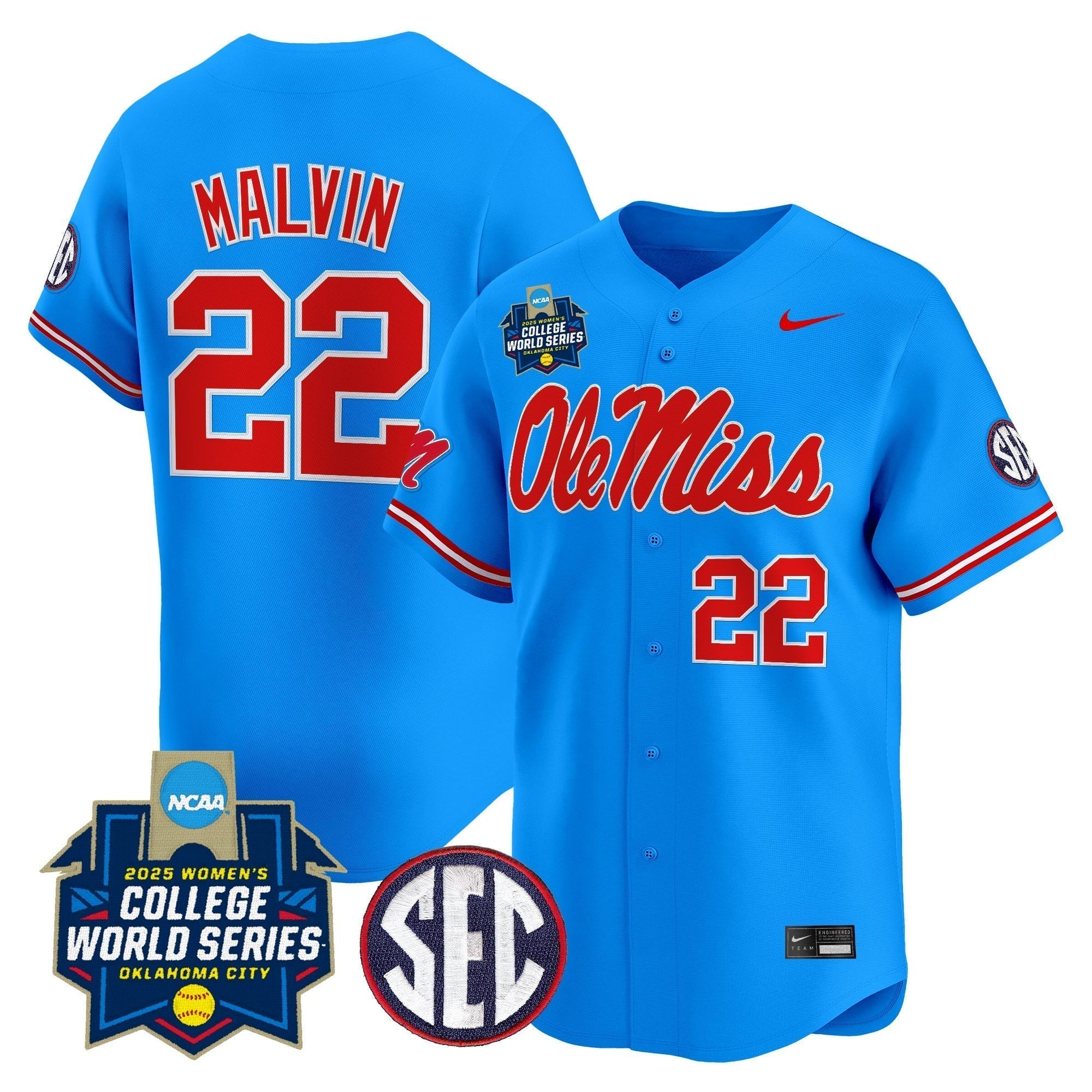 OMR Softball 2025 World Series (WCWS) Vapor Premier Limited Jersey - Stitched