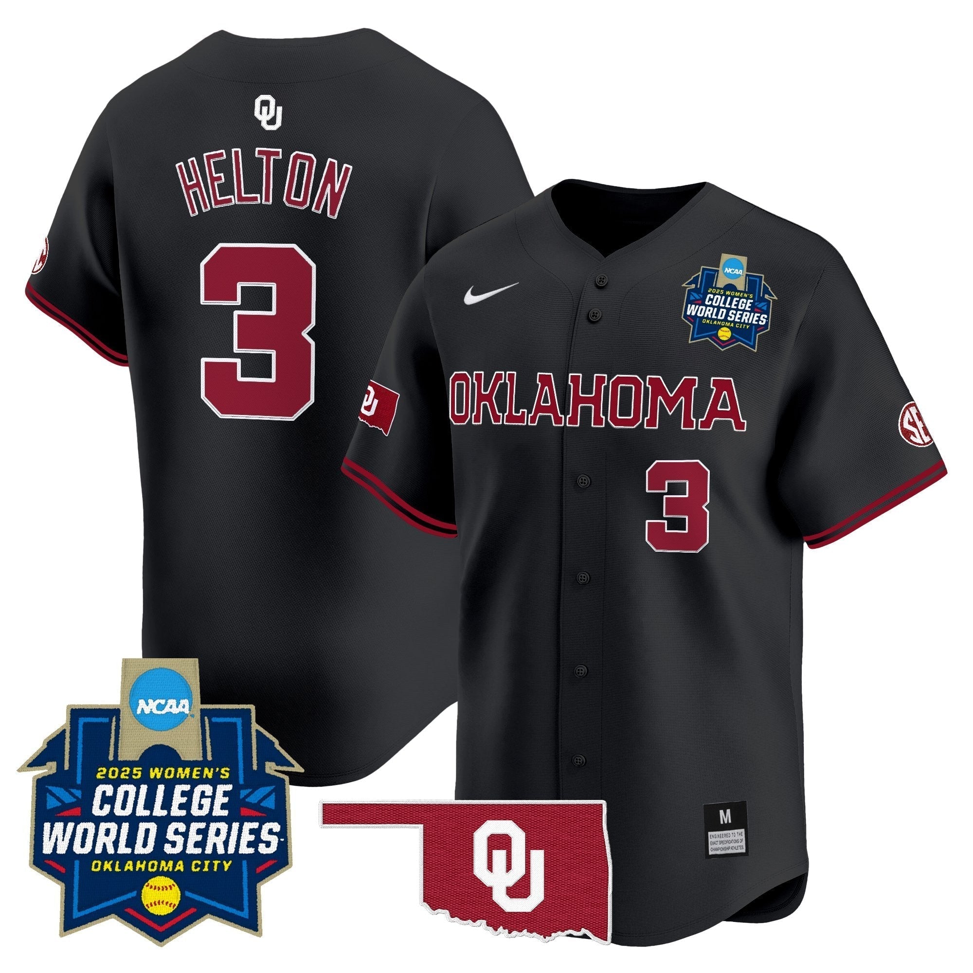 OU Softball 2025 World Series (WCWS) Vapor Premier Limited Jersey - Stitched