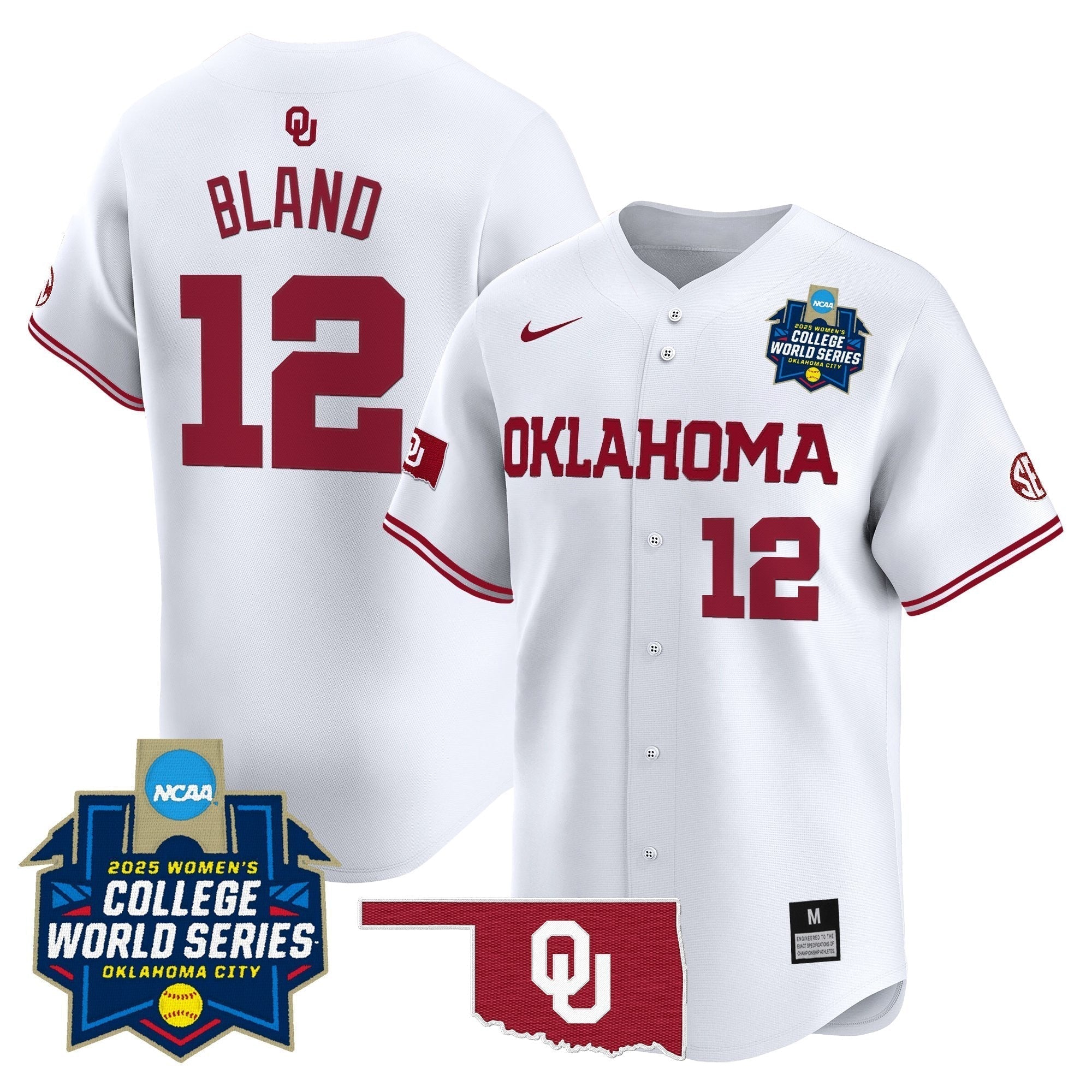 OU Softball 2025 World Series (WCWS) Vapor Premier Limited Jersey - Stitched