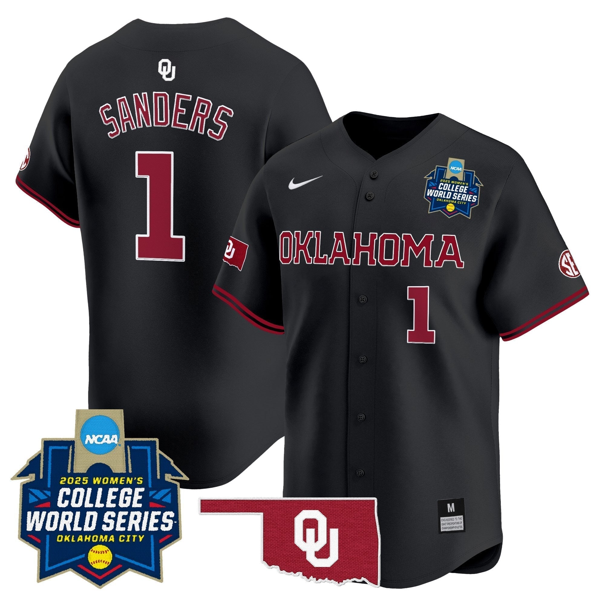 OU Softball 2025 World Series (WCWS) Vapor Premier Limited Jersey - Stitched