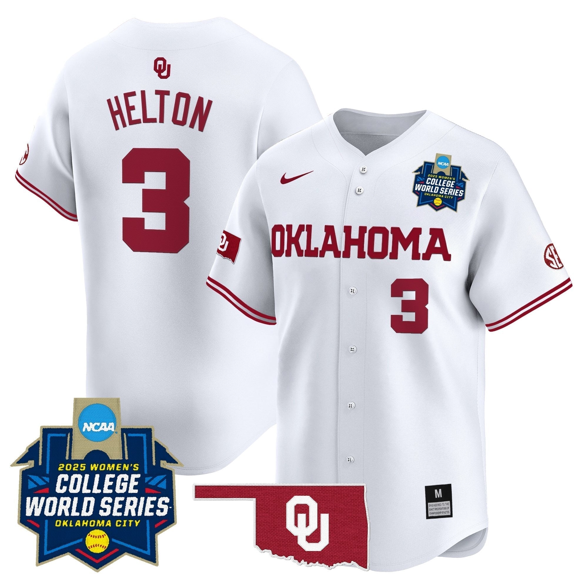 OU Softball 2025 World Series (WCWS) Vapor Premier Limited Jersey - Stitched