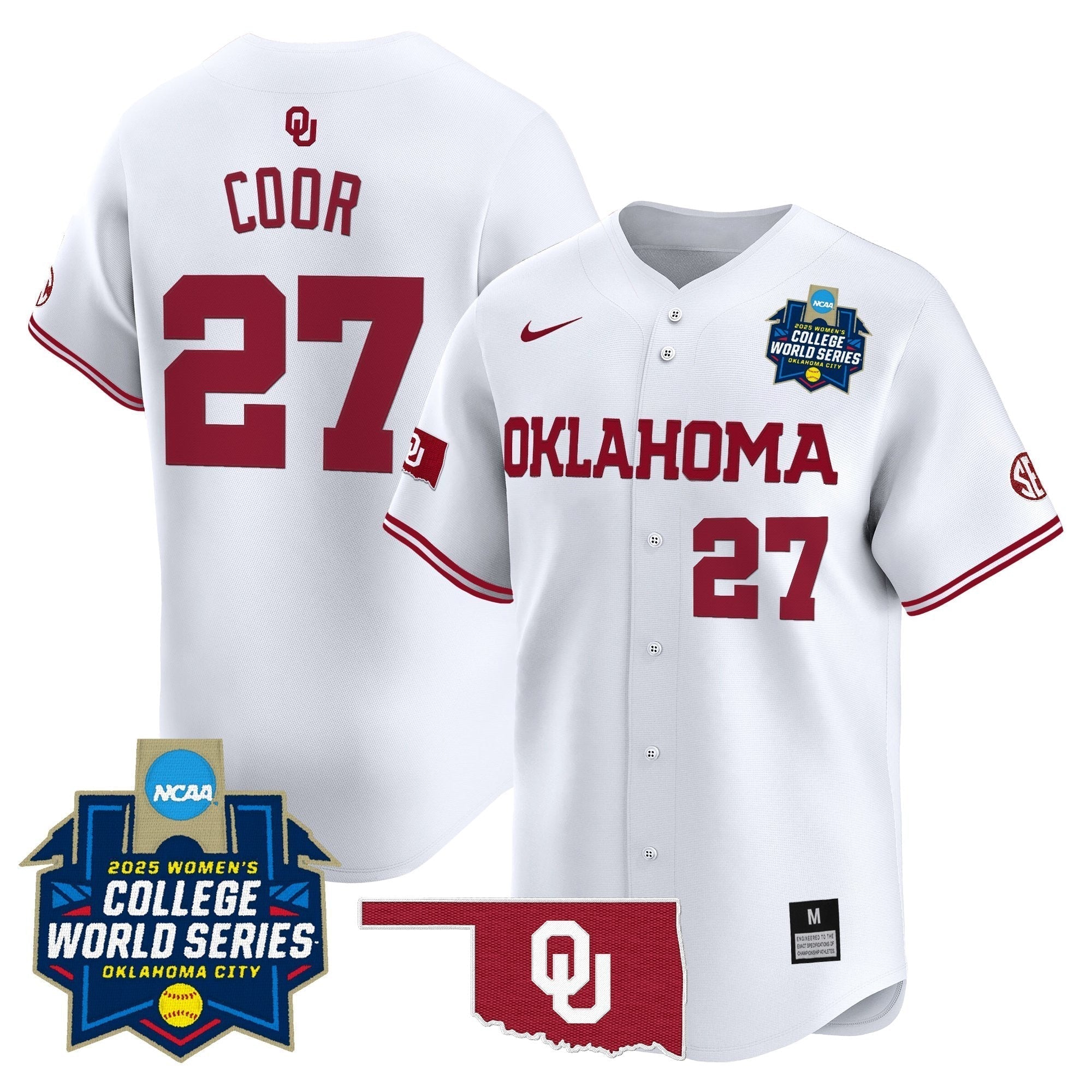 OU Softball 2025 World Series (WCWS) Vapor Premier Limited Jersey - Stitched