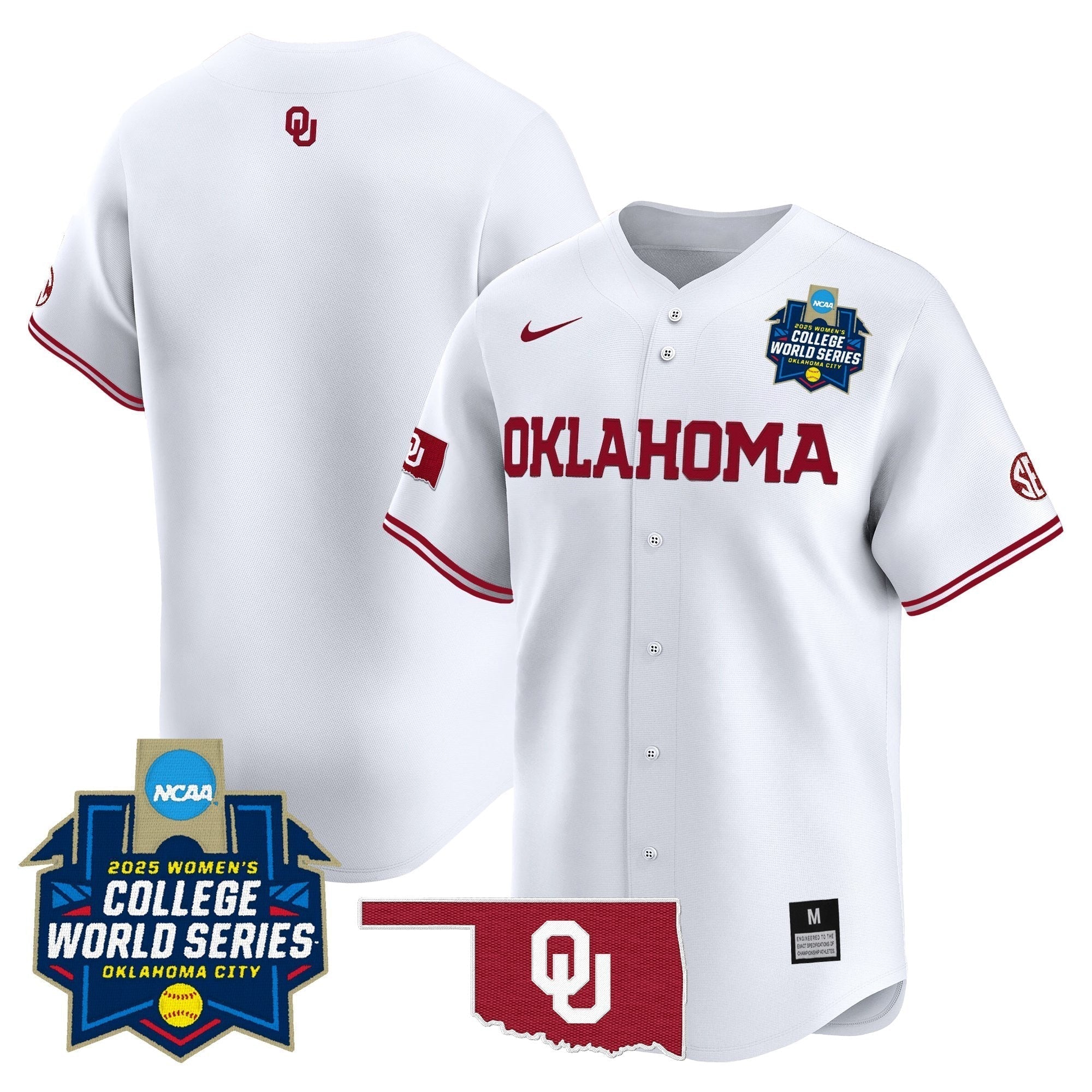 OU Softball 2025 World Series (WCWS) Vapor Premier Limited Jersey - Stitched