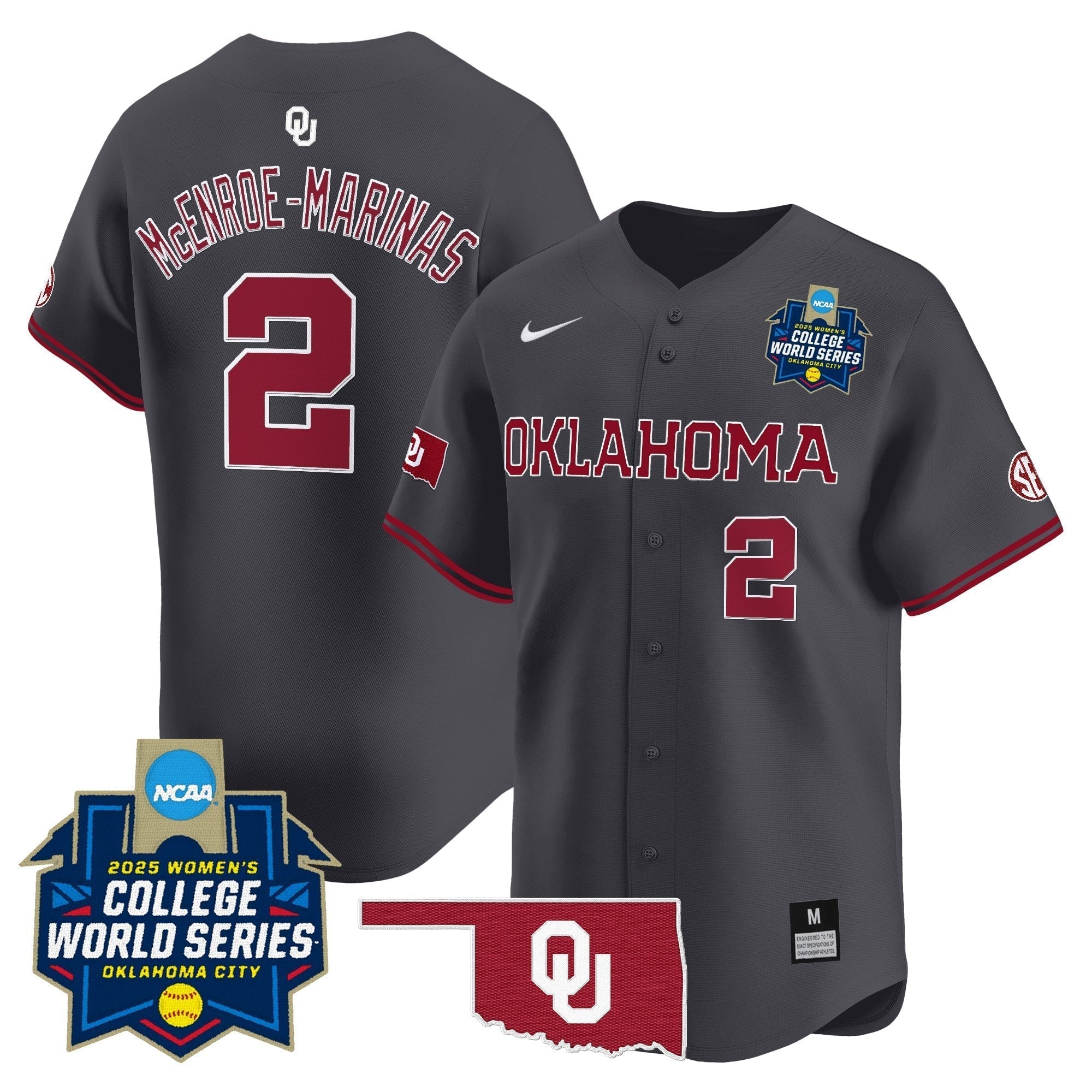 OU Softball 2025 World Series (WCWS) Vapor Premier Limited Jersey - Stitched