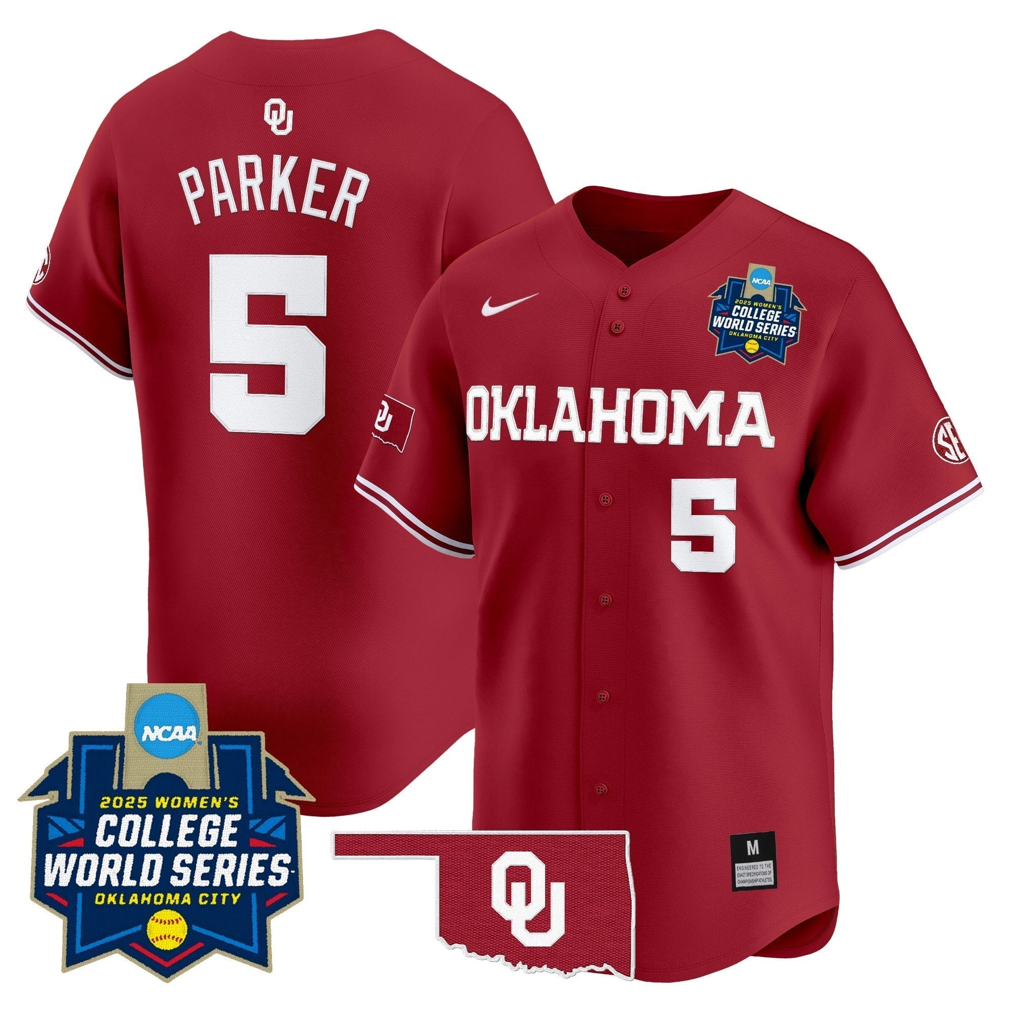 OU Softball 2025 World Series (WCWS) Vapor Premier Limited Jersey - Stitched