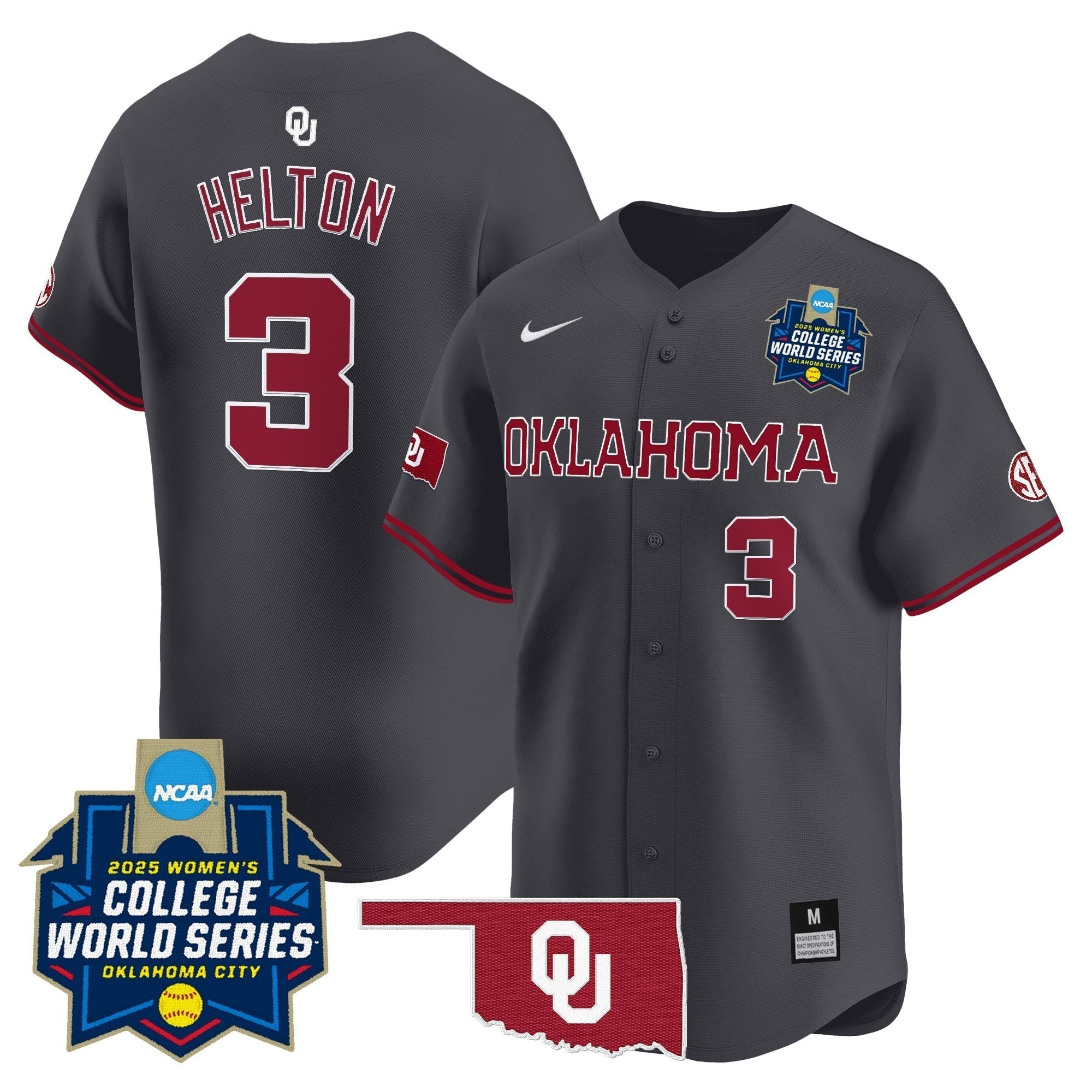 OU Softball 2025 World Series (WCWS) Vapor Premier Limited Jersey - Stitched