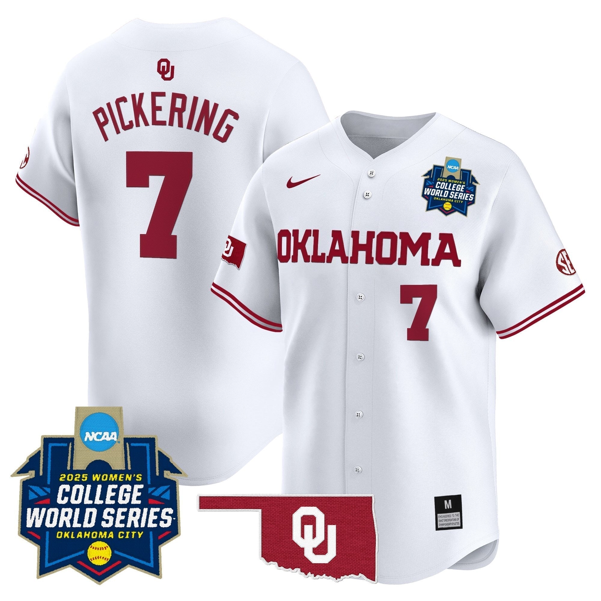 OU Softball 2025 World Series (WCWS) Vapor Premier Limited Jersey - Stitched