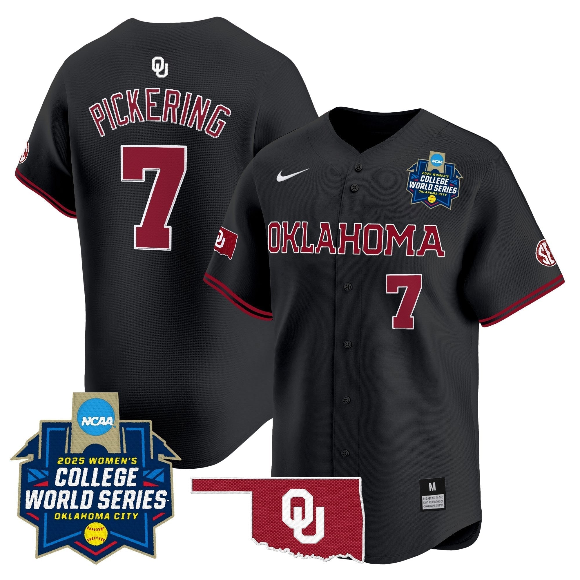 OU Softball 2025 World Series (WCWS) Vapor Premier Limited Jersey - Stitched