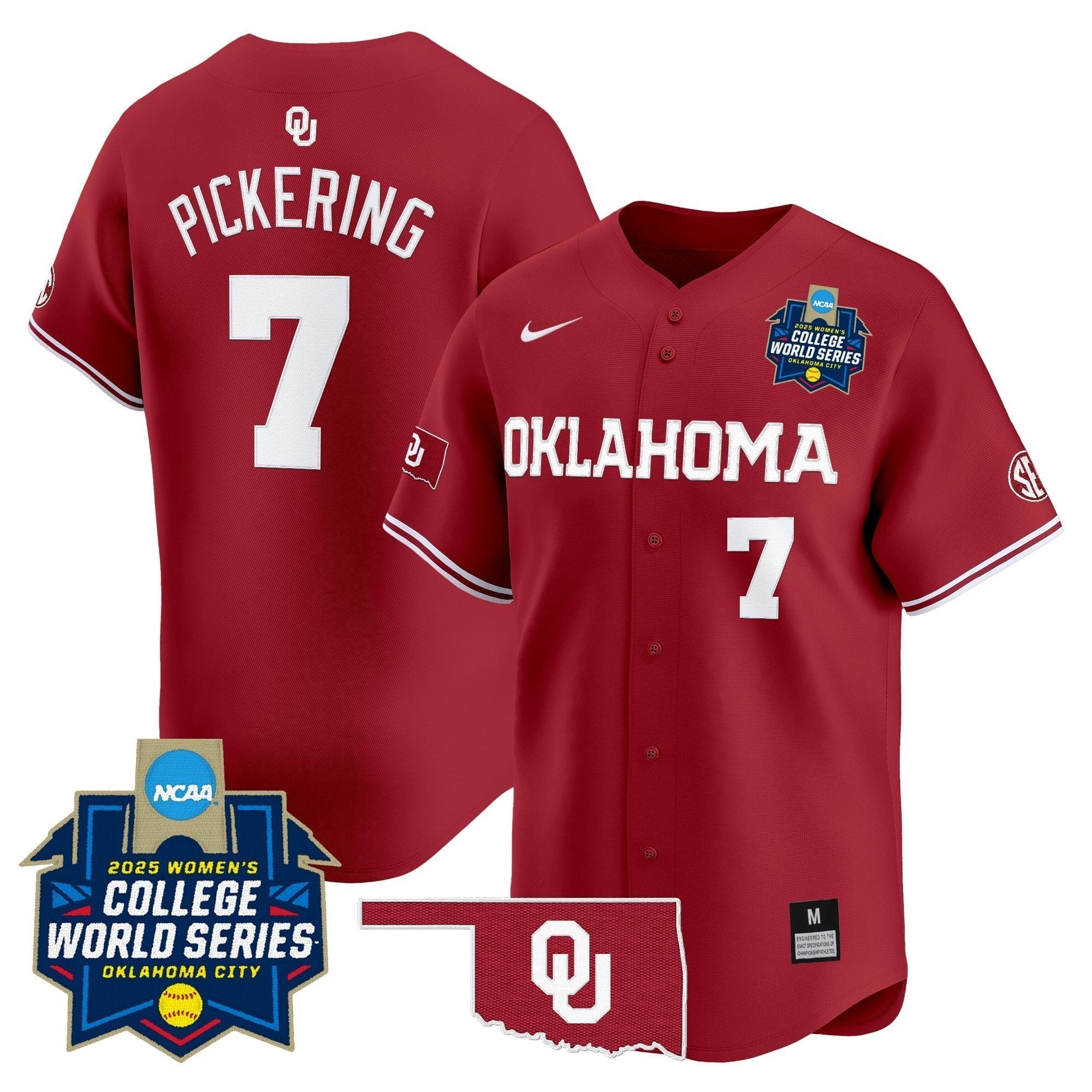 OU Softball 2025 World Series (WCWS) Vapor Premier Limited Jersey - Stitched