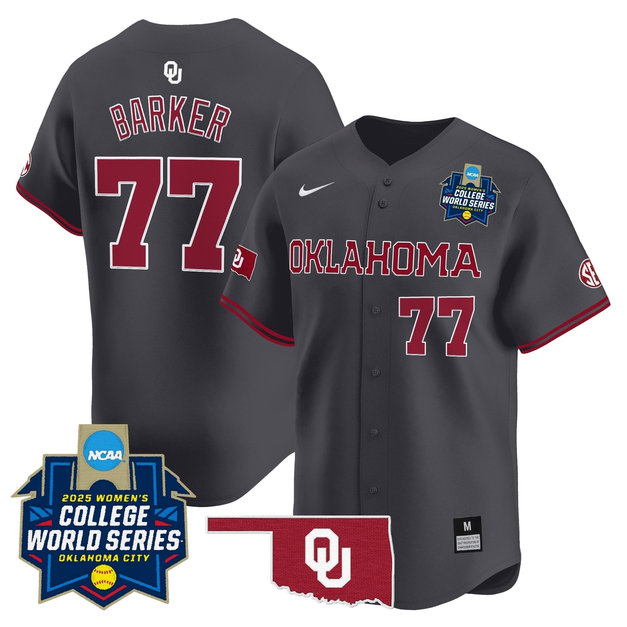 OU Softball 2025 World Series (WCWS) Vapor Premier Limited Jersey - Stitched