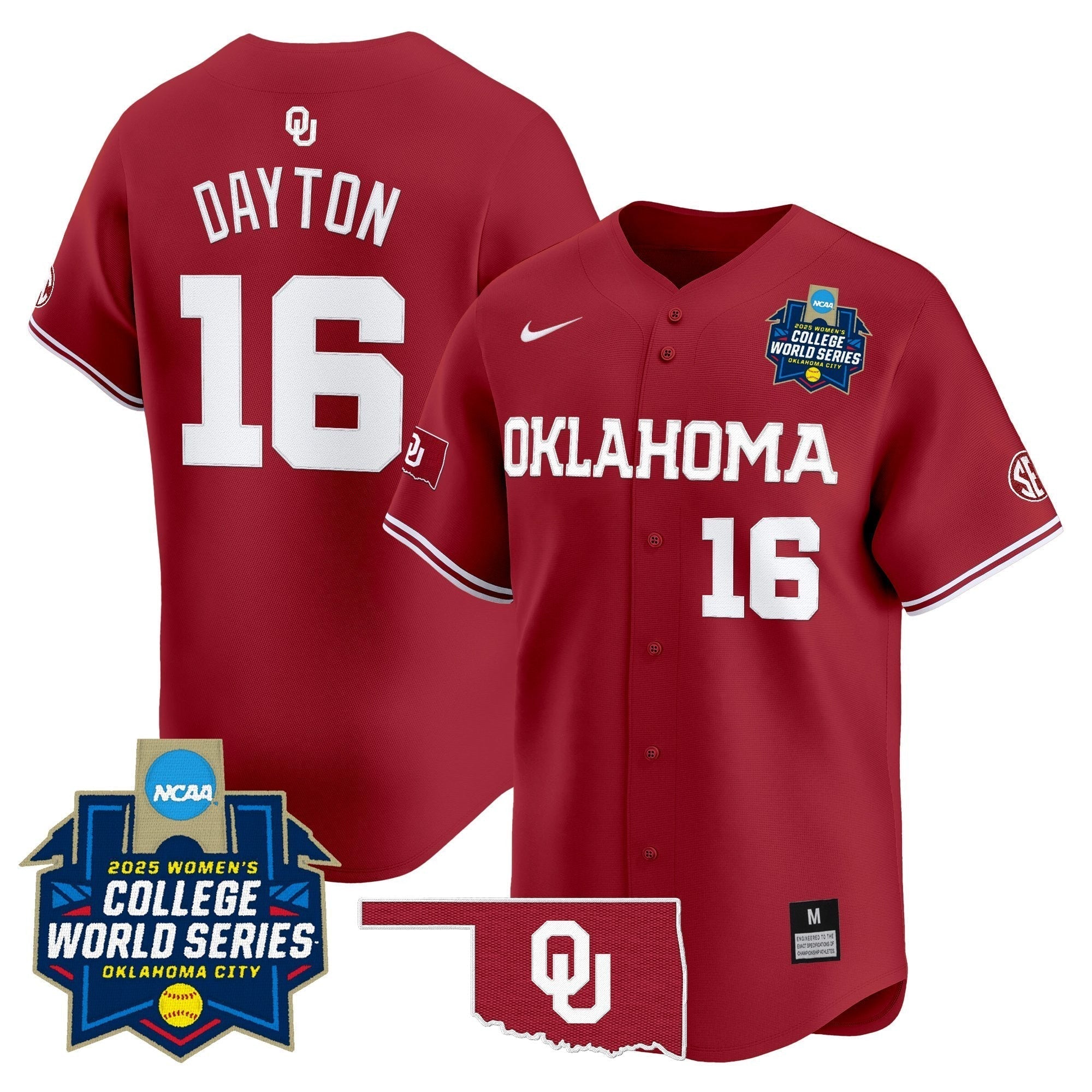 OU Softball 2025 World Series (WCWS) Vapor Premier Limited Jersey - Stitched