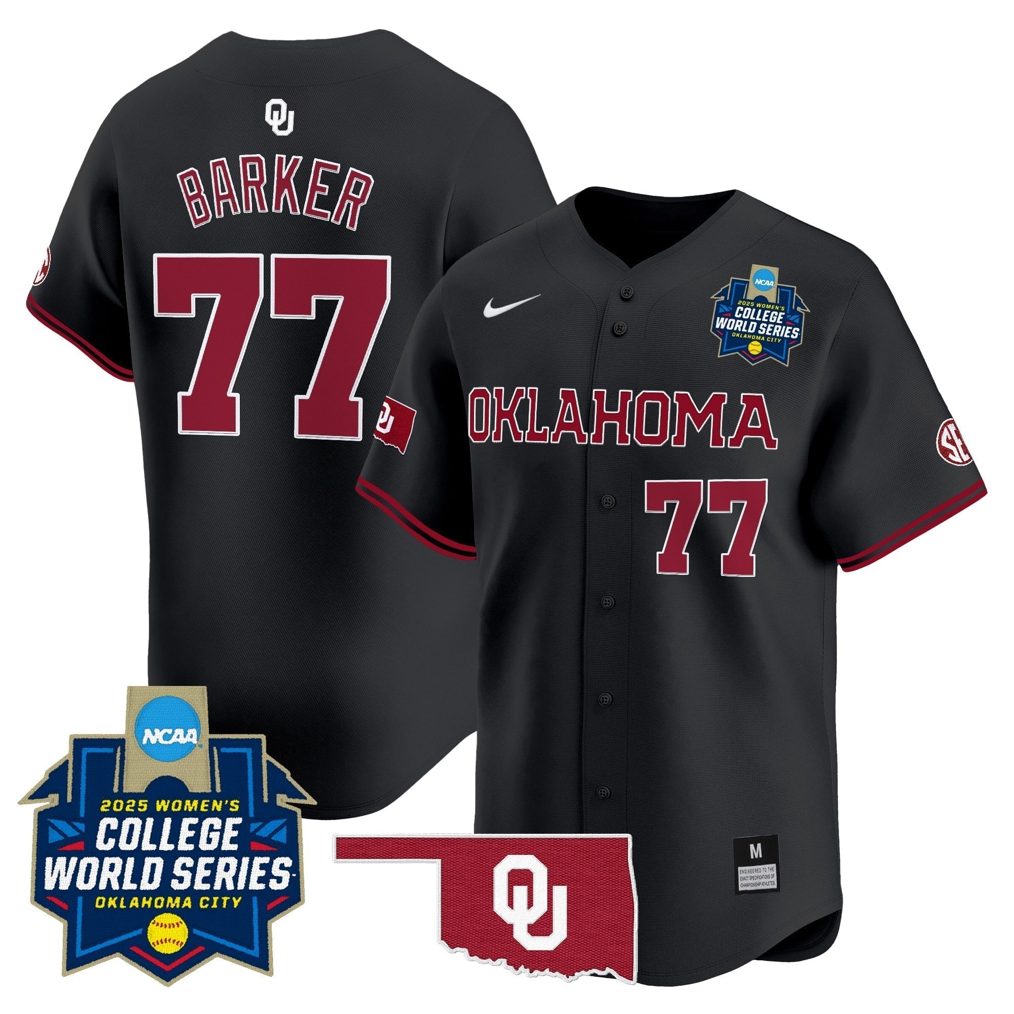 OU Softball 2025 World Series (WCWS) Vapor Premier Limited Jersey - Stitched