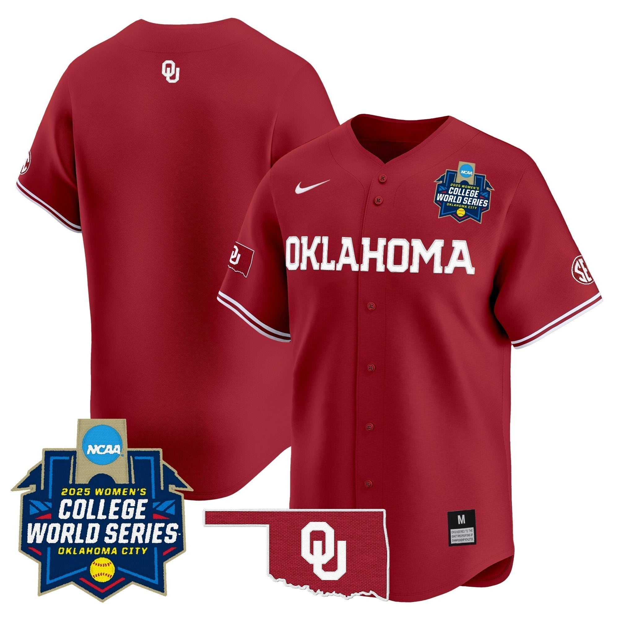 OU Softball 2025 World Series (WCWS) Vapor Premier Limited Jersey - Stitched