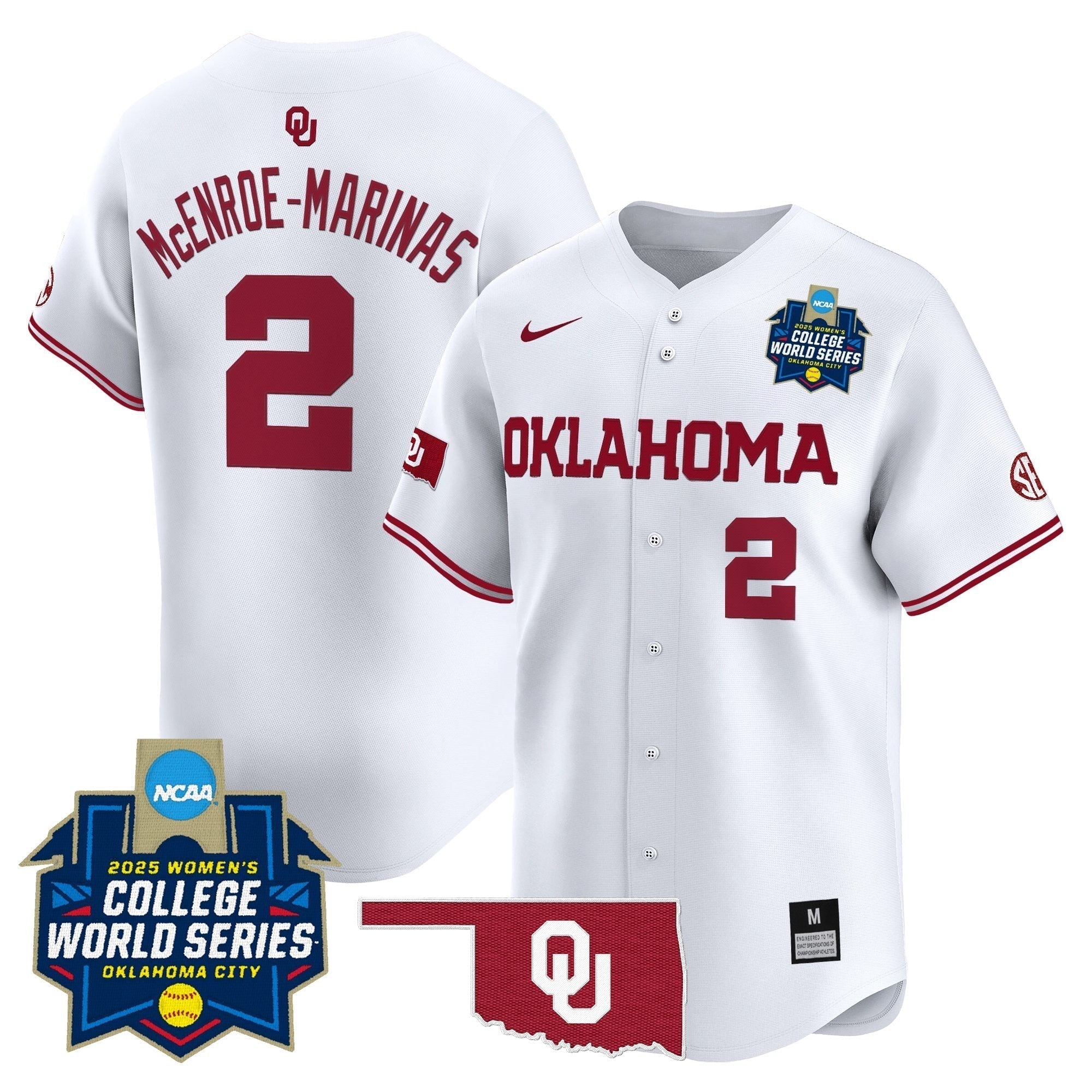 OU Softball 2025 World Series (WCWS) Vapor Premier Limited Jersey - Stitched