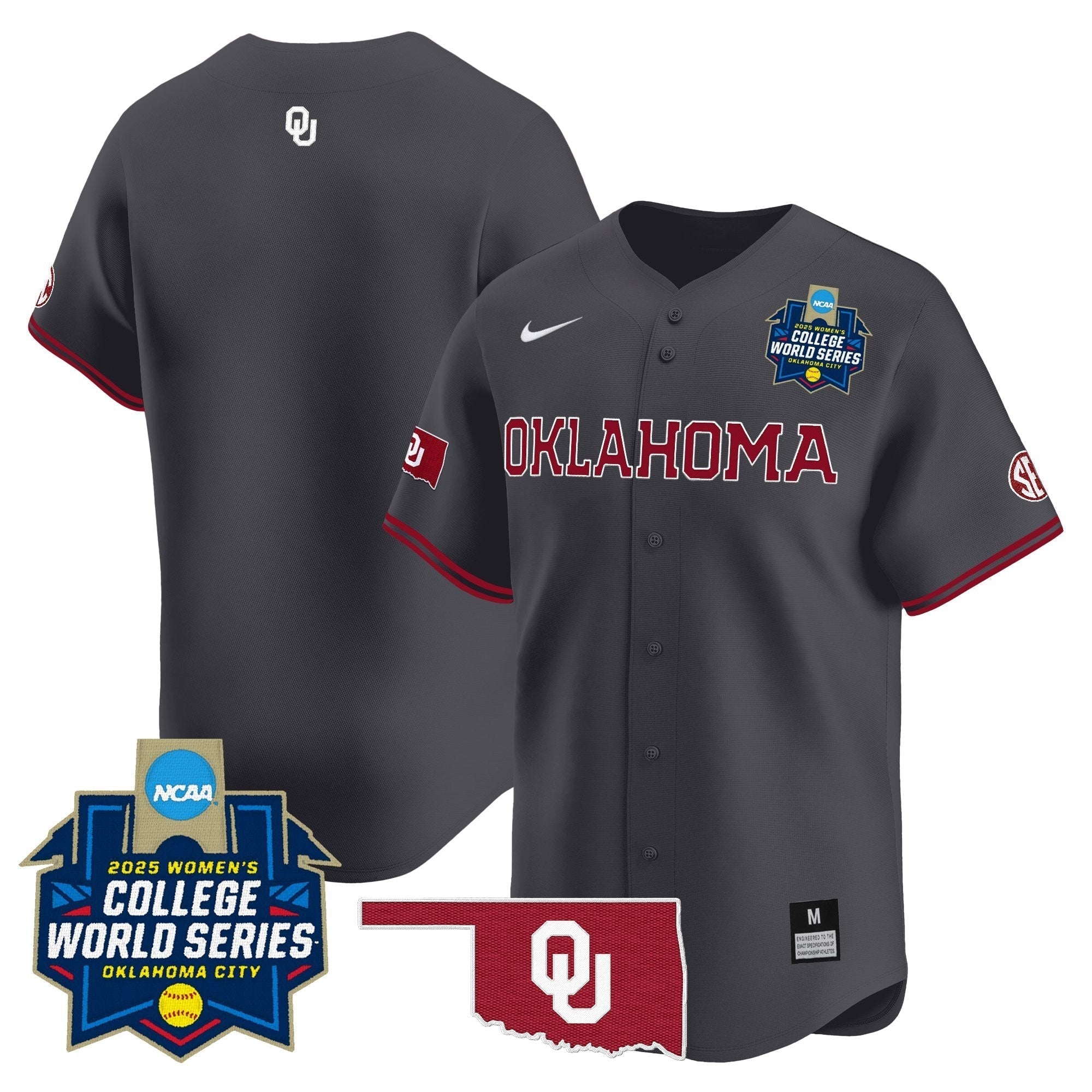 OU Softball 2025 World Series (WCWS) Vapor Premier Limited Jersey - Stitched