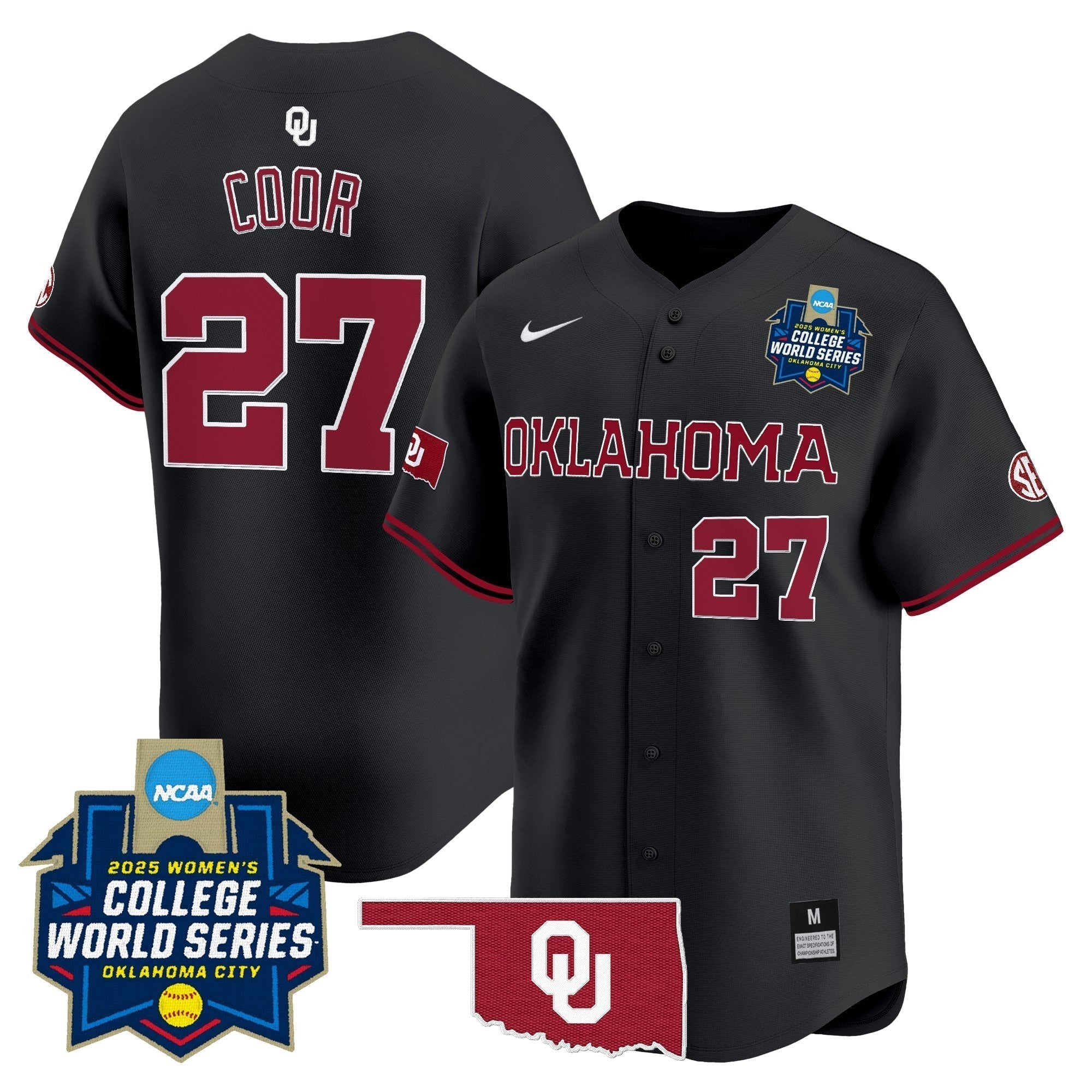 OU Softball 2025 World Series (WCWS) Vapor Premier Limited Jersey - Stitched