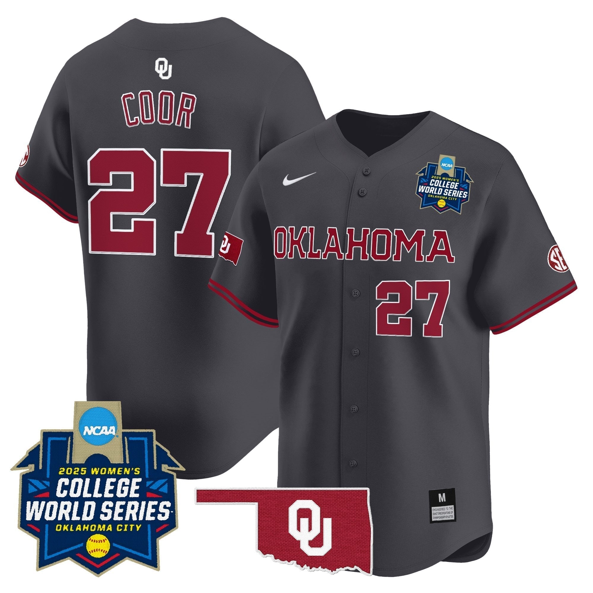 OU Softball 2025 World Series (WCWS) Vapor Premier Limited Jersey - Stitched
