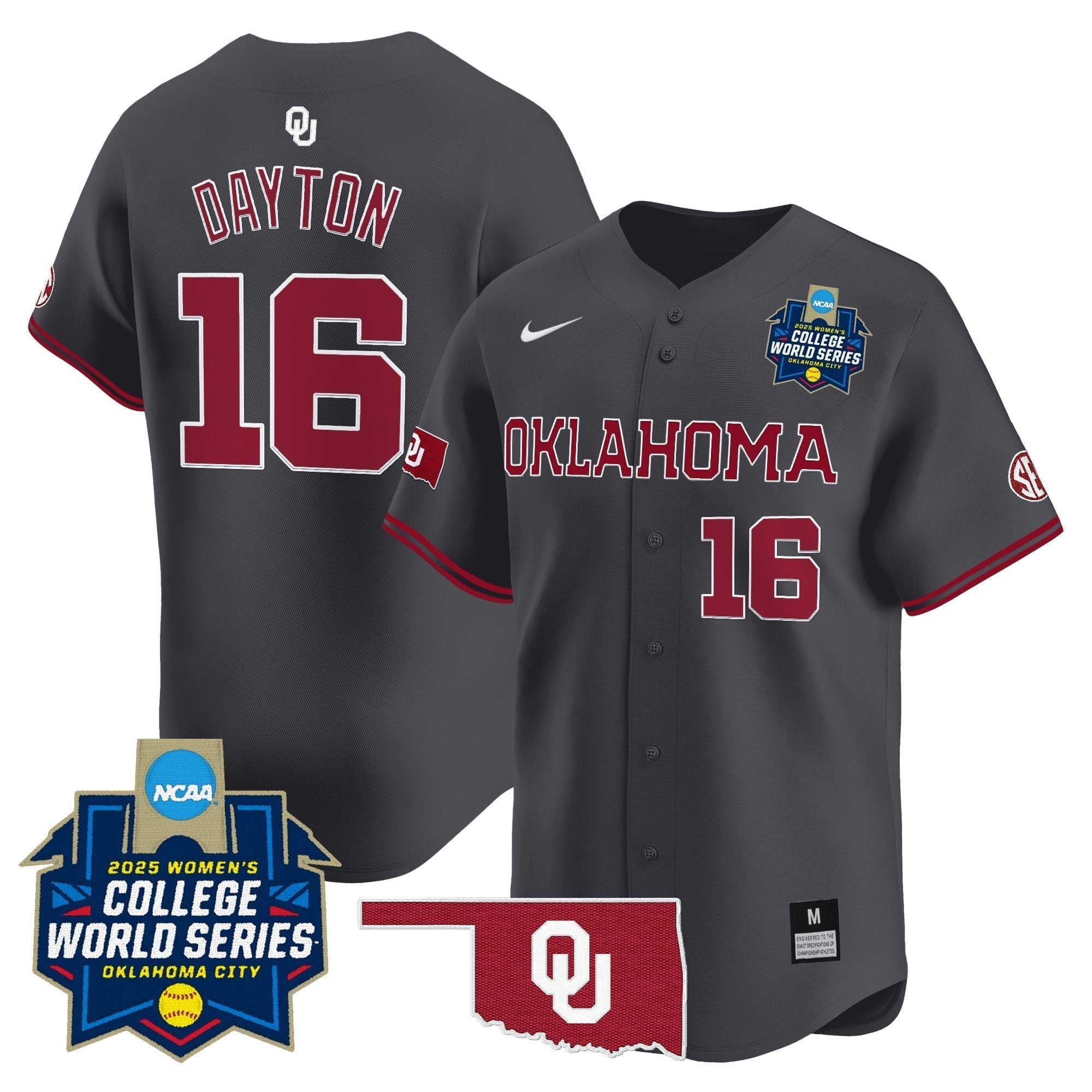 OU Softball 2025 World Series (WCWS) Vapor Premier Limited Jersey - Stitched