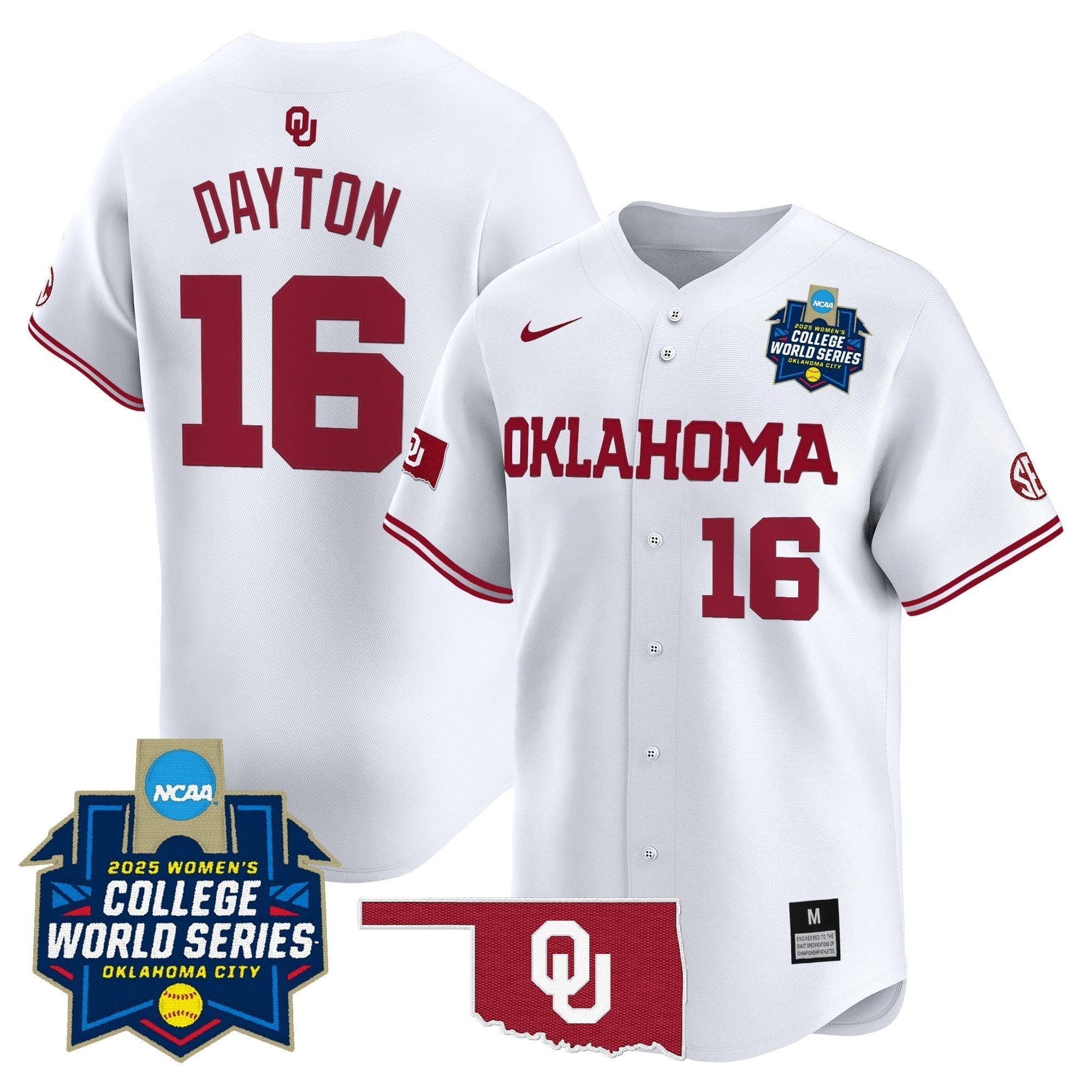 OU Softball 2025 World Series (WCWS) Vapor Premier Limited Jersey - Stitched