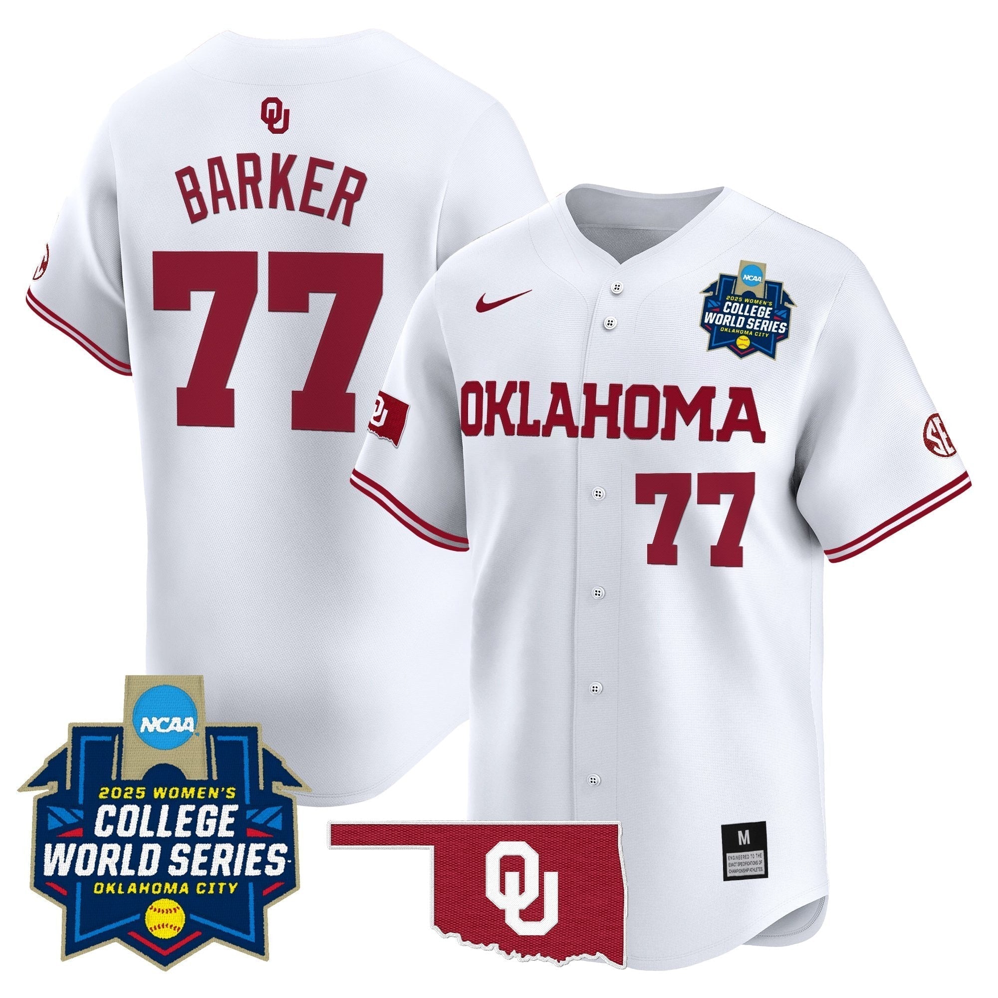 OU Softball 2025 World Series (WCWS) Vapor Premier Limited Jersey - Stitched