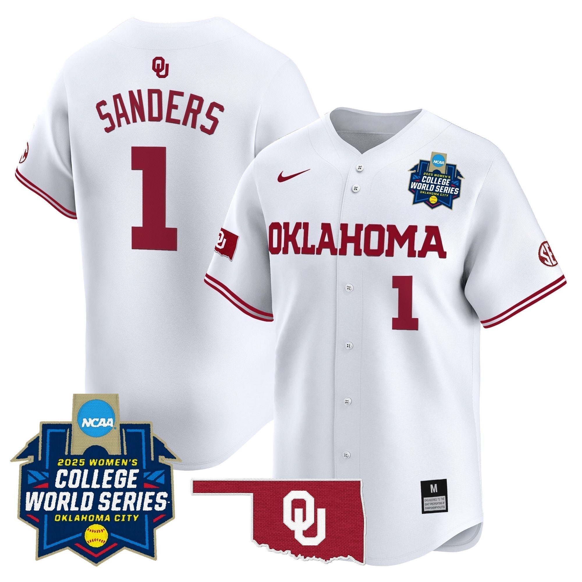 OU Softball 2025 World Series (WCWS) Vapor Premier Limited Jersey - Stitched