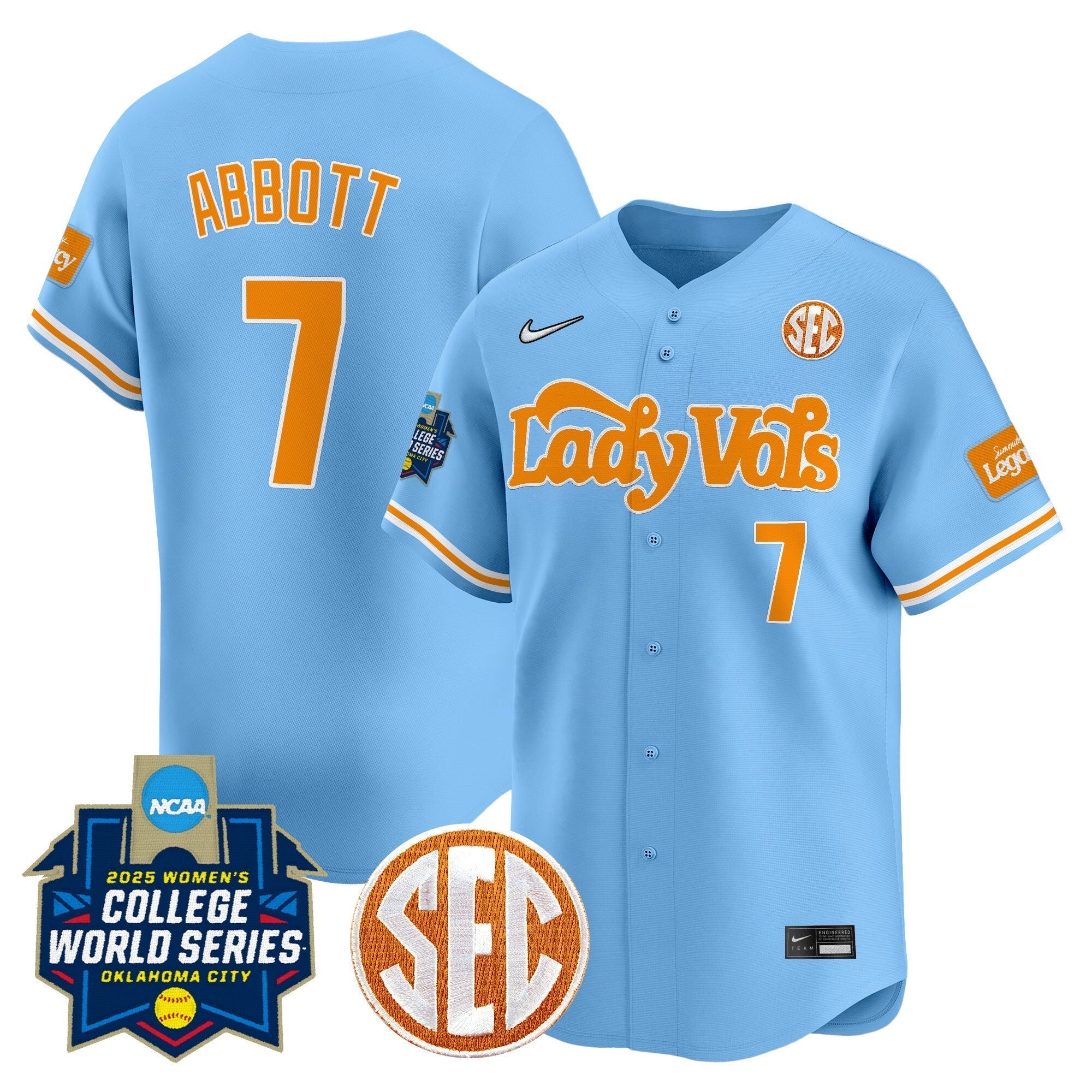 TENN Softball 2025 World Series (WCWS) Vapor Premier Limited Jersey - Stitched