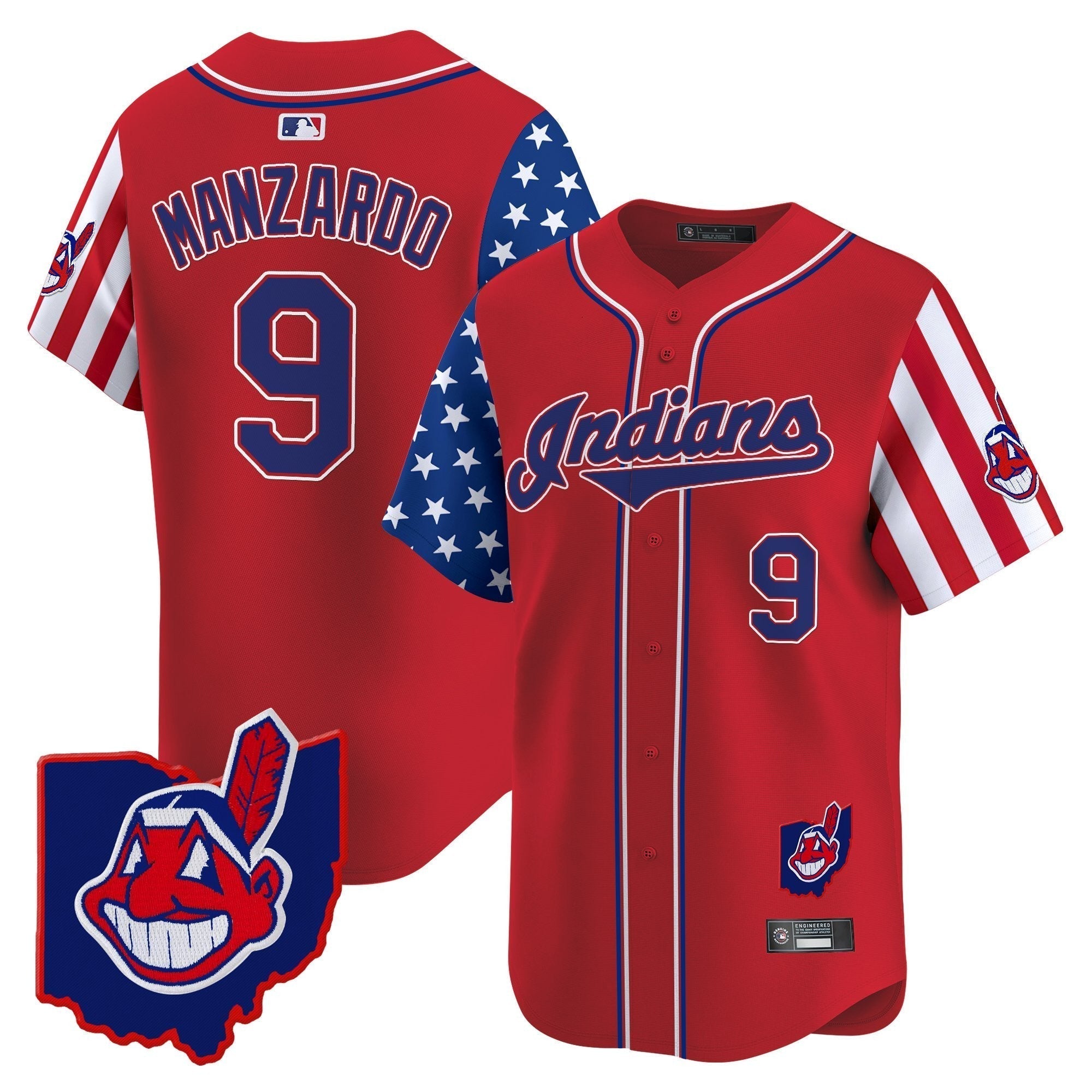 Cleveland Indians 2025 Independence Day Vapor Premier Limited Jersey - Stitched