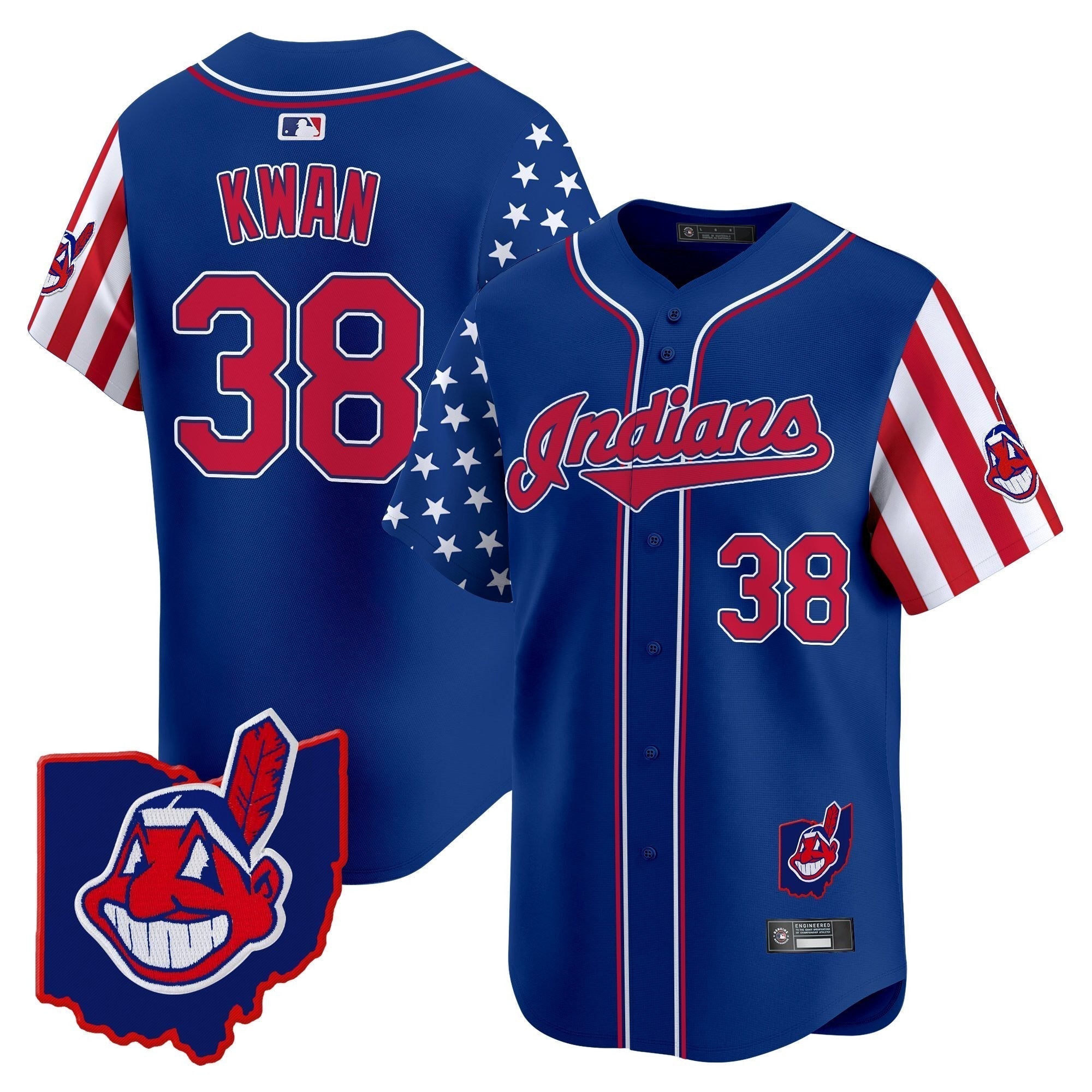 Cleveland Indians 2025 Independence Day Vapor Premier Limited Jersey - Stitched