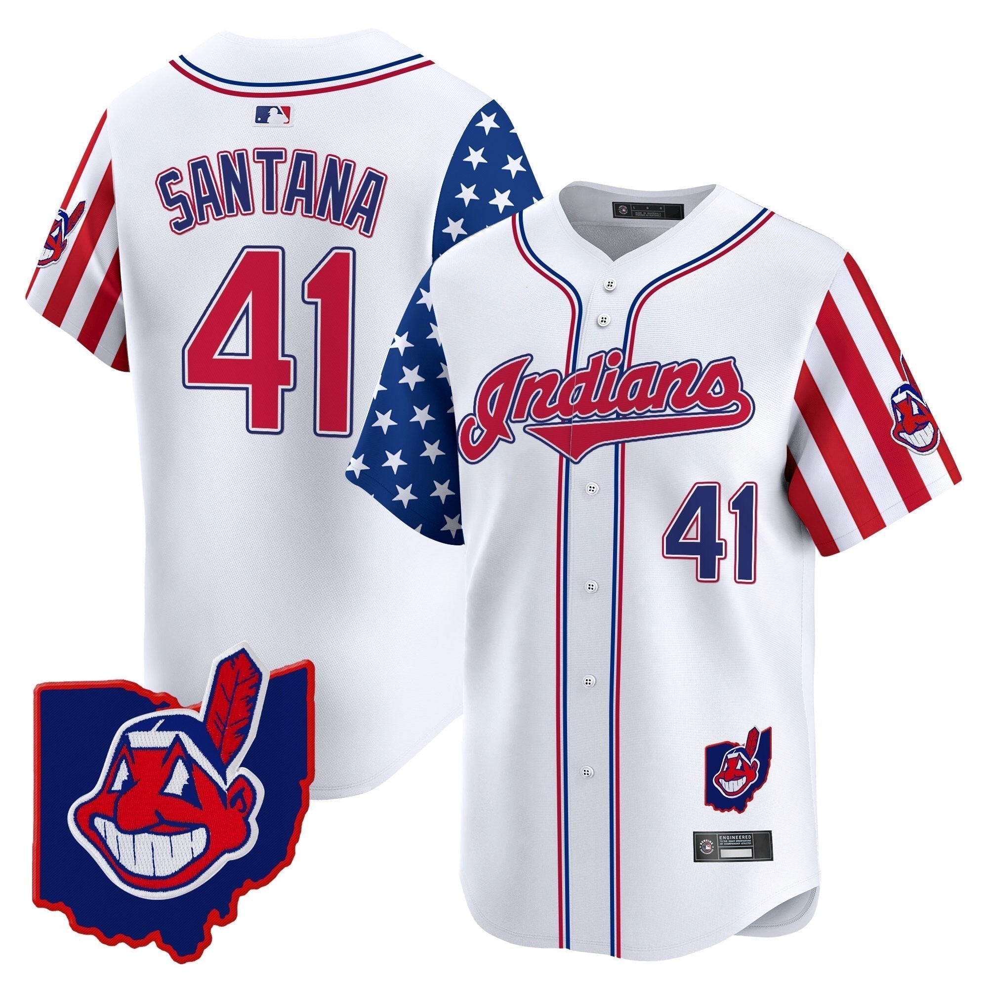 Cleveland Indians 2025 Independence Day Vapor Premier Limited Jersey - Stitched