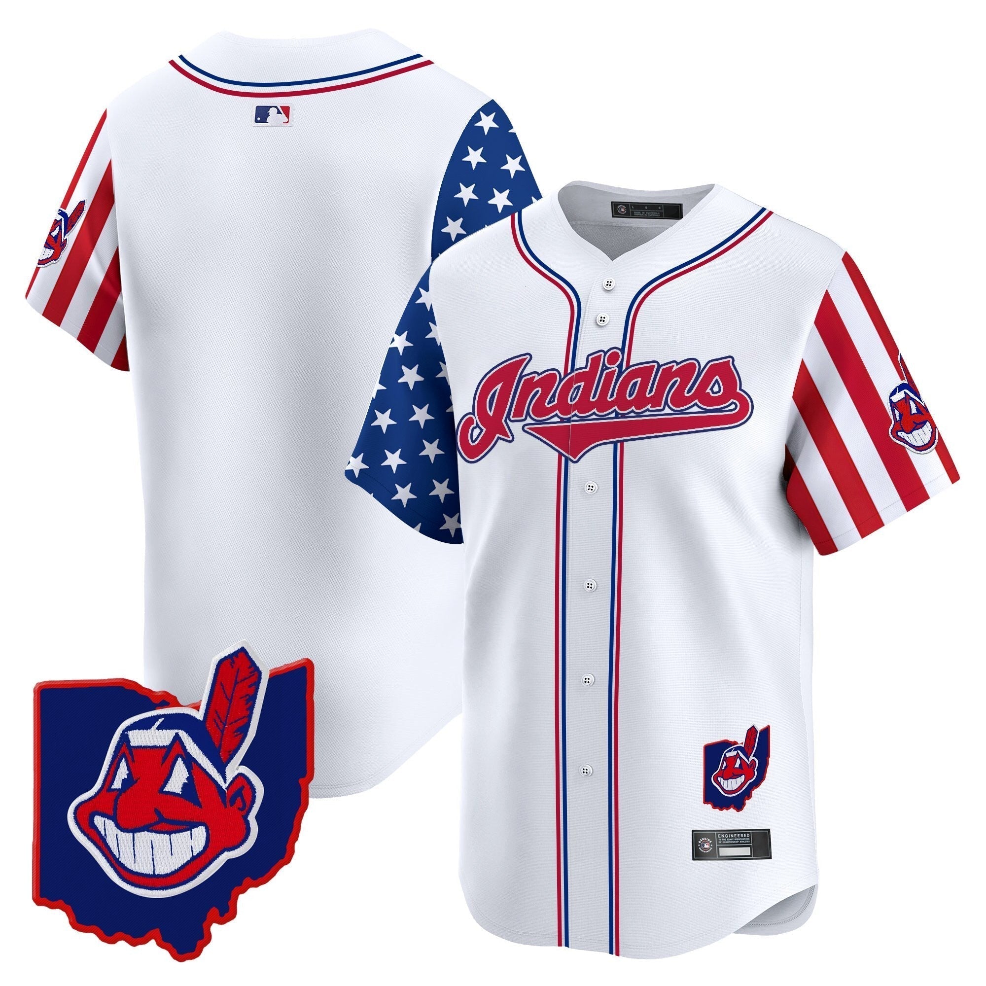 Cleveland Indians 2025 Independence Day Vapor Premier Limited Jersey - Stitched