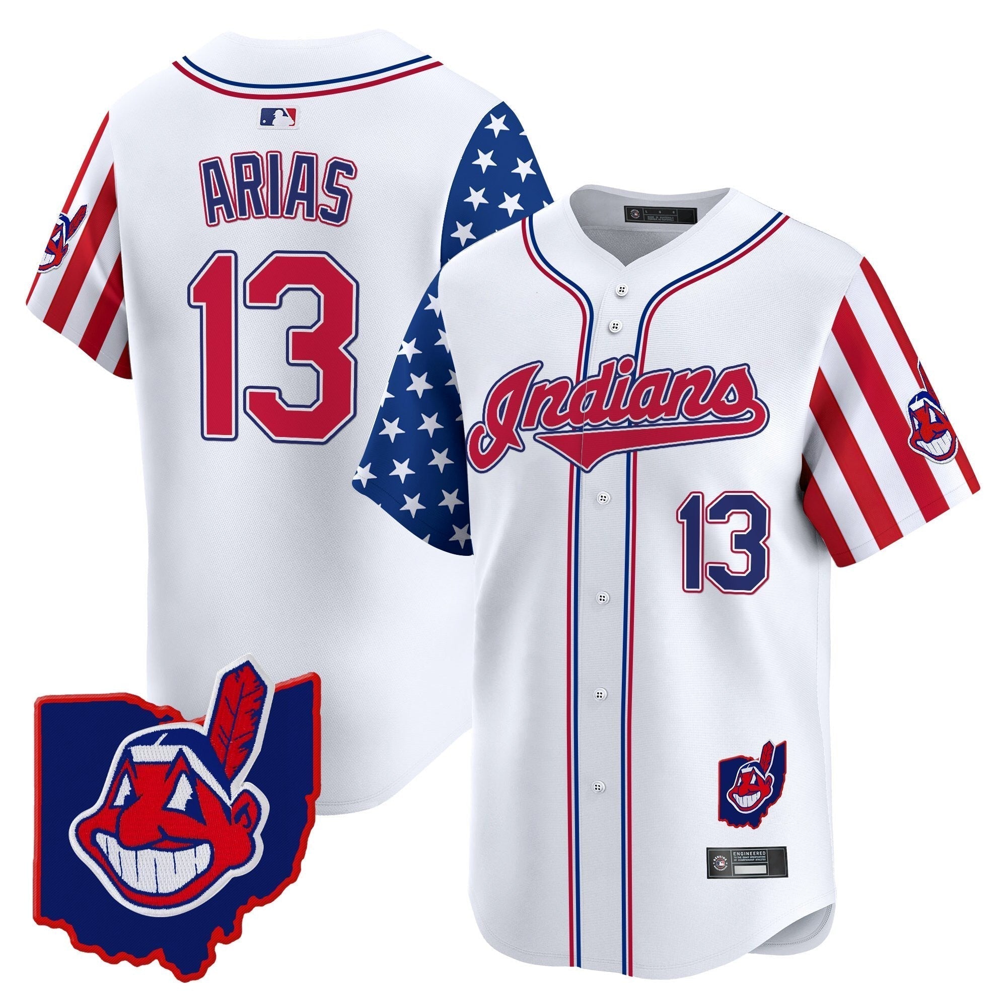 Cleveland Indians 2025 Independence Day Vapor Premier Limited Jersey - Stitched