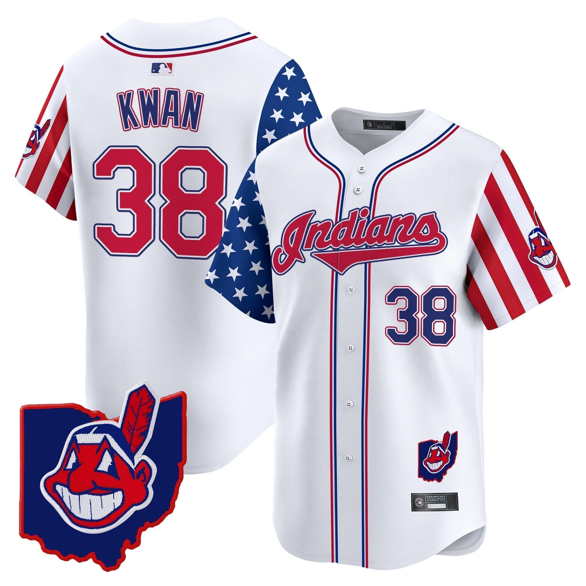 Cleveland Indians 2025 Independence Day Vapor Premier Limited Jersey - Stitched