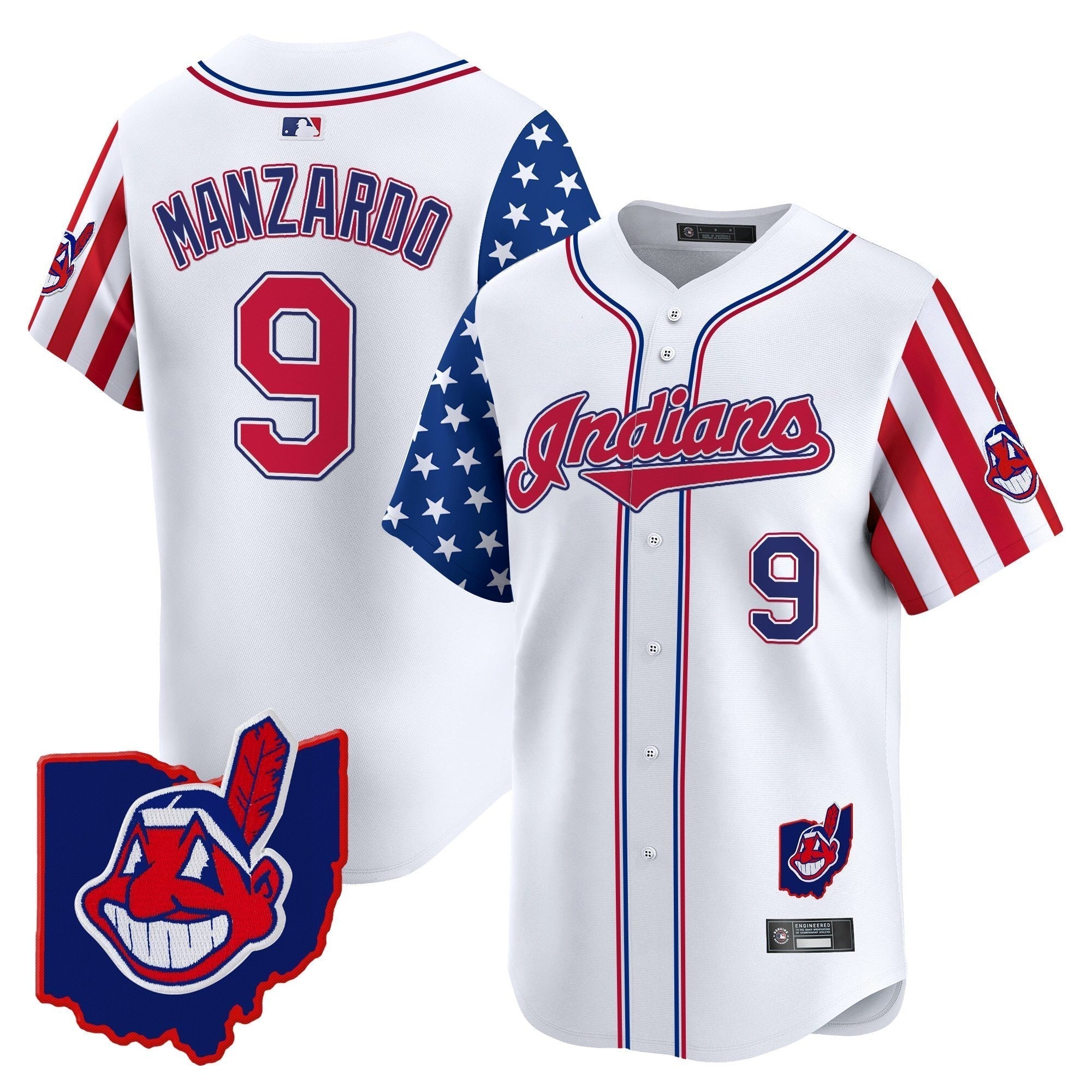 Cleveland Indians 2025 Independence Day Vapor Premier Limited Jersey - Stitched