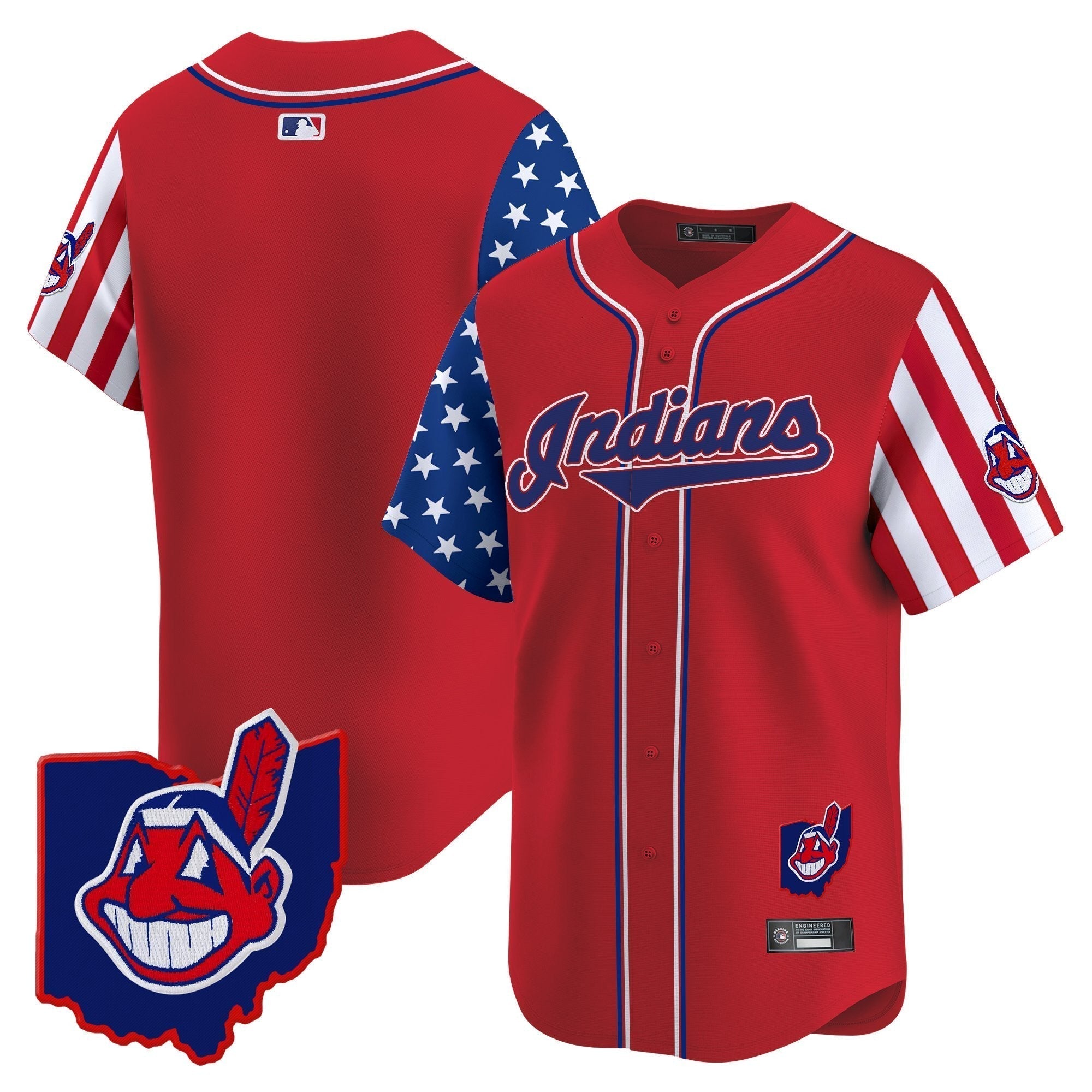 Cleveland Indians 2025 Independence Day Vapor Premier Limited Jersey - Stitched