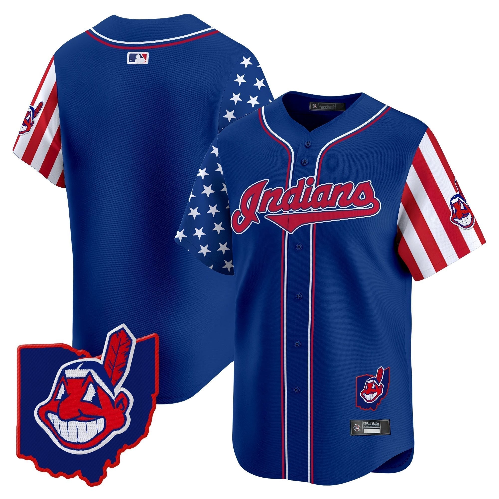 Cleveland Indians 2025 Independence Day Vapor Premier Limited Jersey - Stitched