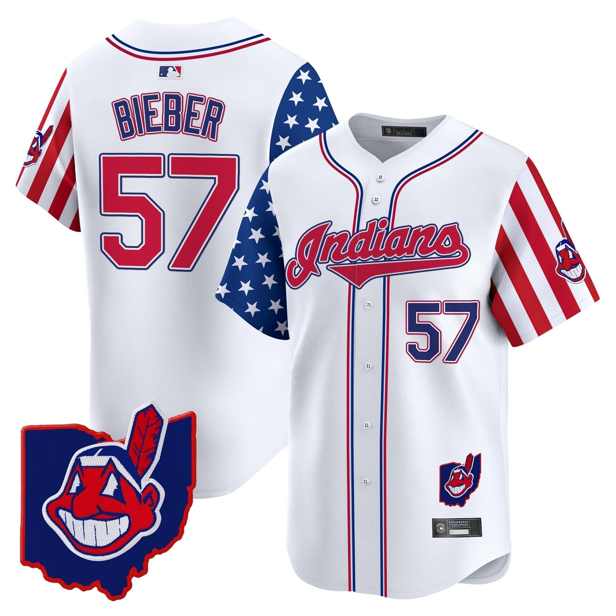 Cleveland Indians 2025 Independence Day Vapor Premier Limited Jersey - Stitched