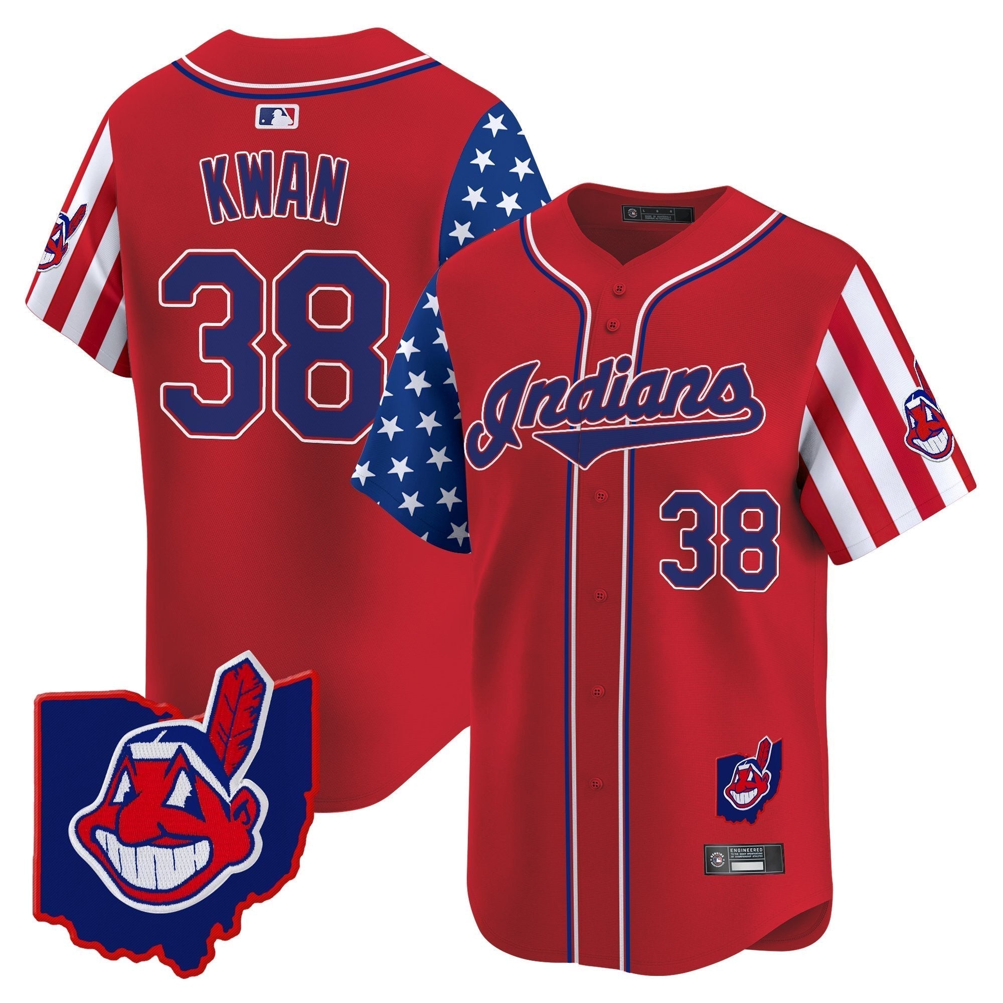 Cleveland Indians 2025 Independence Day Vapor Premier Limited Jersey - Stitched